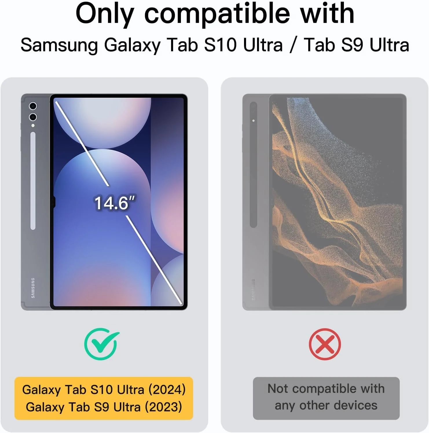 کیف محافظ تبلت SKEIDO مناسب برای تبلت سامسونگ گلکسی تب S10 Ultra 14.6 اینچ 2024 / تب S9 Ultra 14.6 اینچ 2023، کیف چرمی ممتاز با قابلیت استند و عملکرد بیدار/خواب خودکار (مشکی)