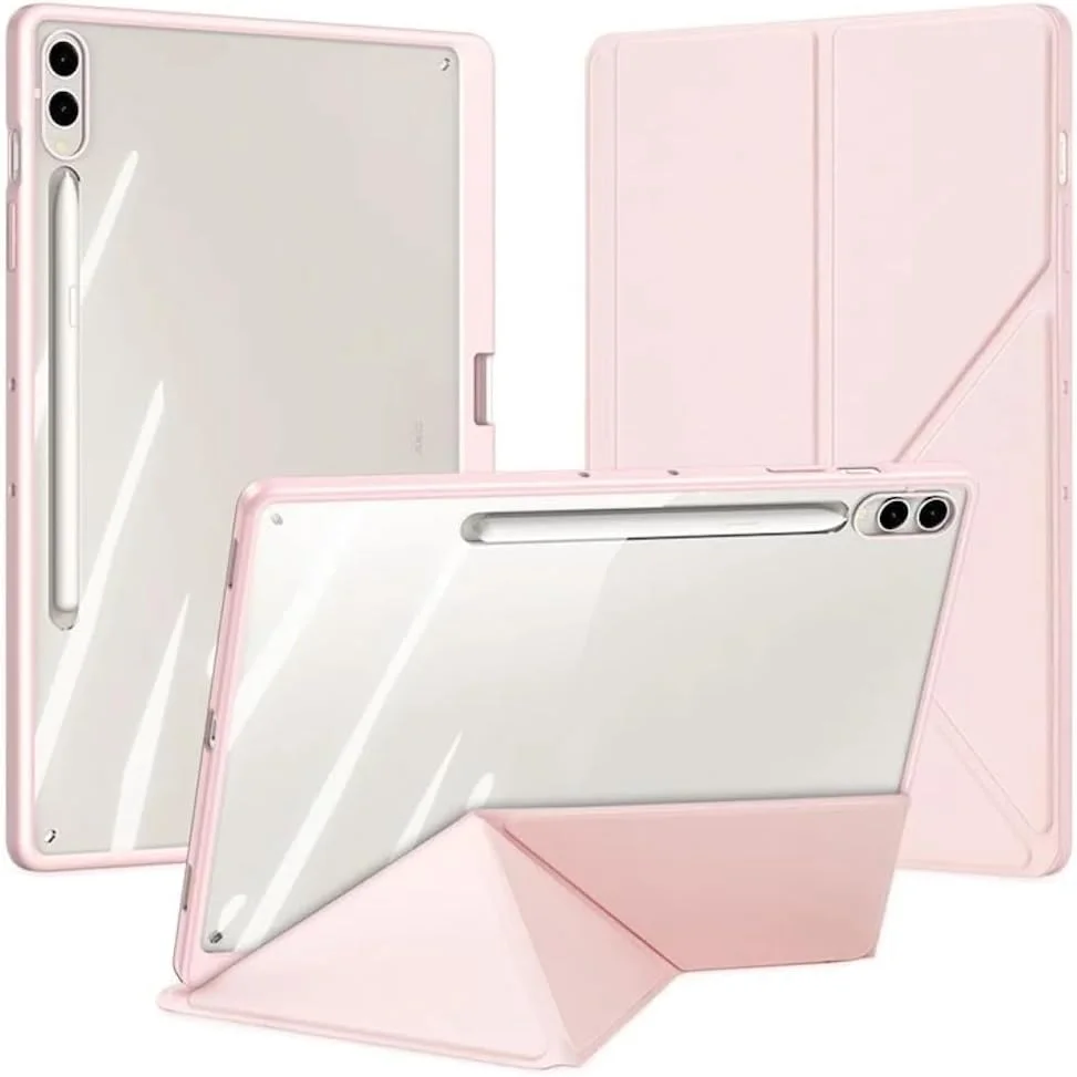 کاور سری DUX DUCIS [Magi]، طراحی شده برای تبلت سامسونگ گلکسی تب S9 پلاس/S9 FE پلاس، با قابلیت بیدار شدن/به خواب رفتن خودکار - صورتی