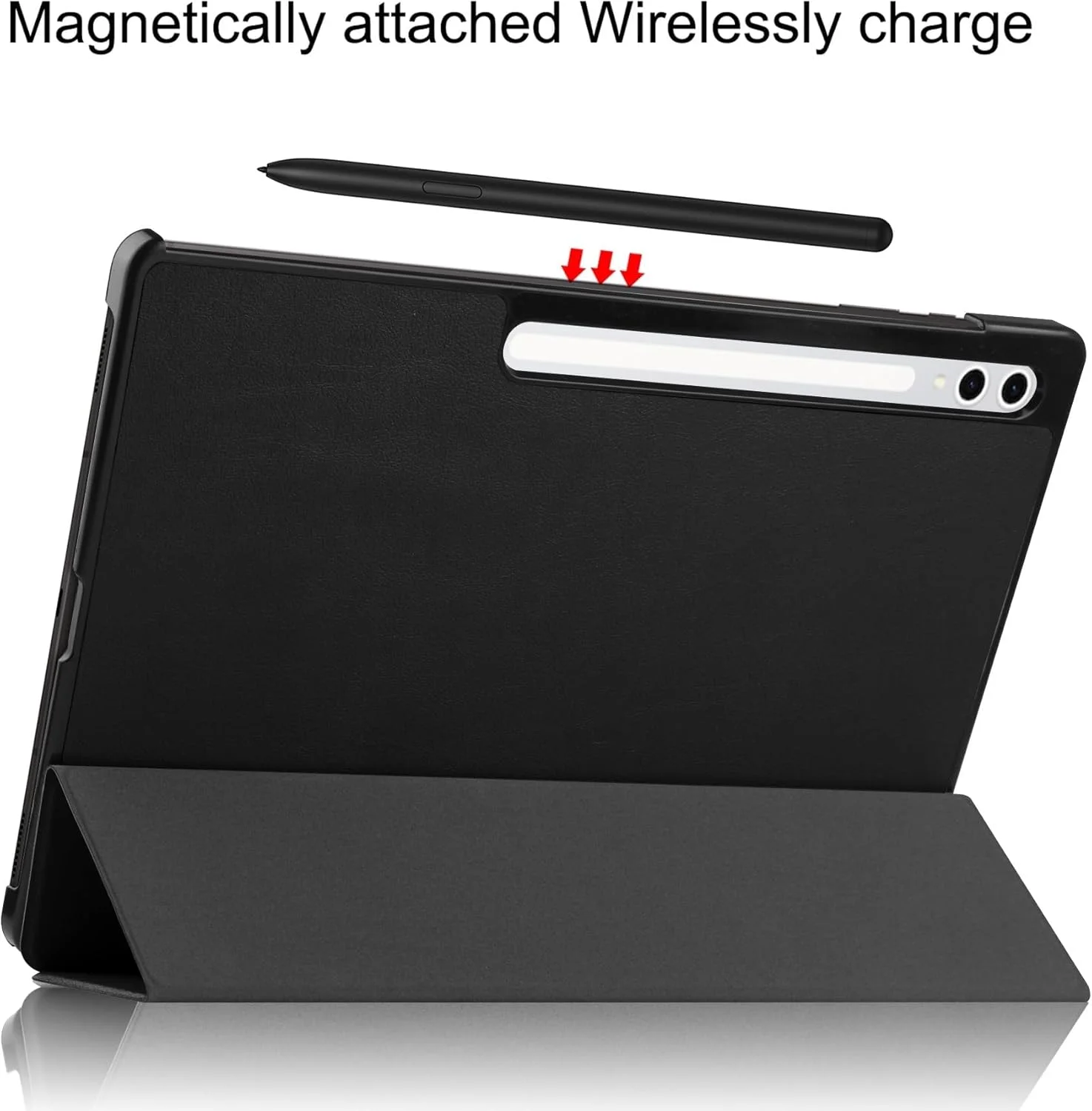 کیف محافظ تبلت SKEIDO مناسب برای تبلت سامسونگ گلکسی تب S10 Ultra 14.6 اینچ 2024 / تب S9 Ultra 14.6 اینچ 2023، کیف چرمی ممتاز با قابلیت استند و عملکرد بیدار/خواب خودکار (مشکی)