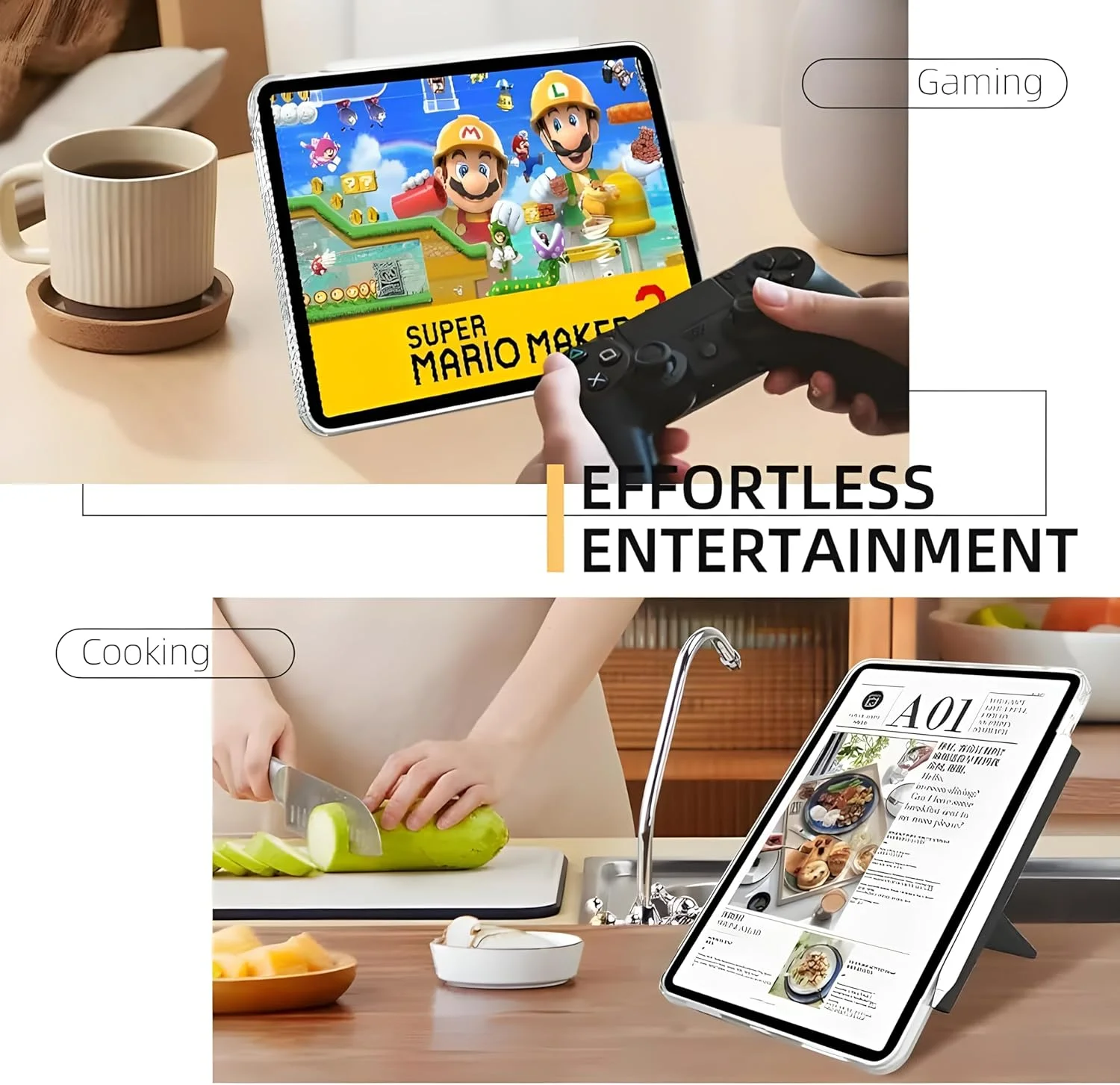 کیف چرمی هوشمند با قابلیت بیدار و خواب خودکار مناسب برای تبلت سامسونگ گلکسی تب A9، روکش پشتی سیلیکونی نرم، کیف تبلت چرمی سیلیکونی تغییر شکل دهنده (آبی)