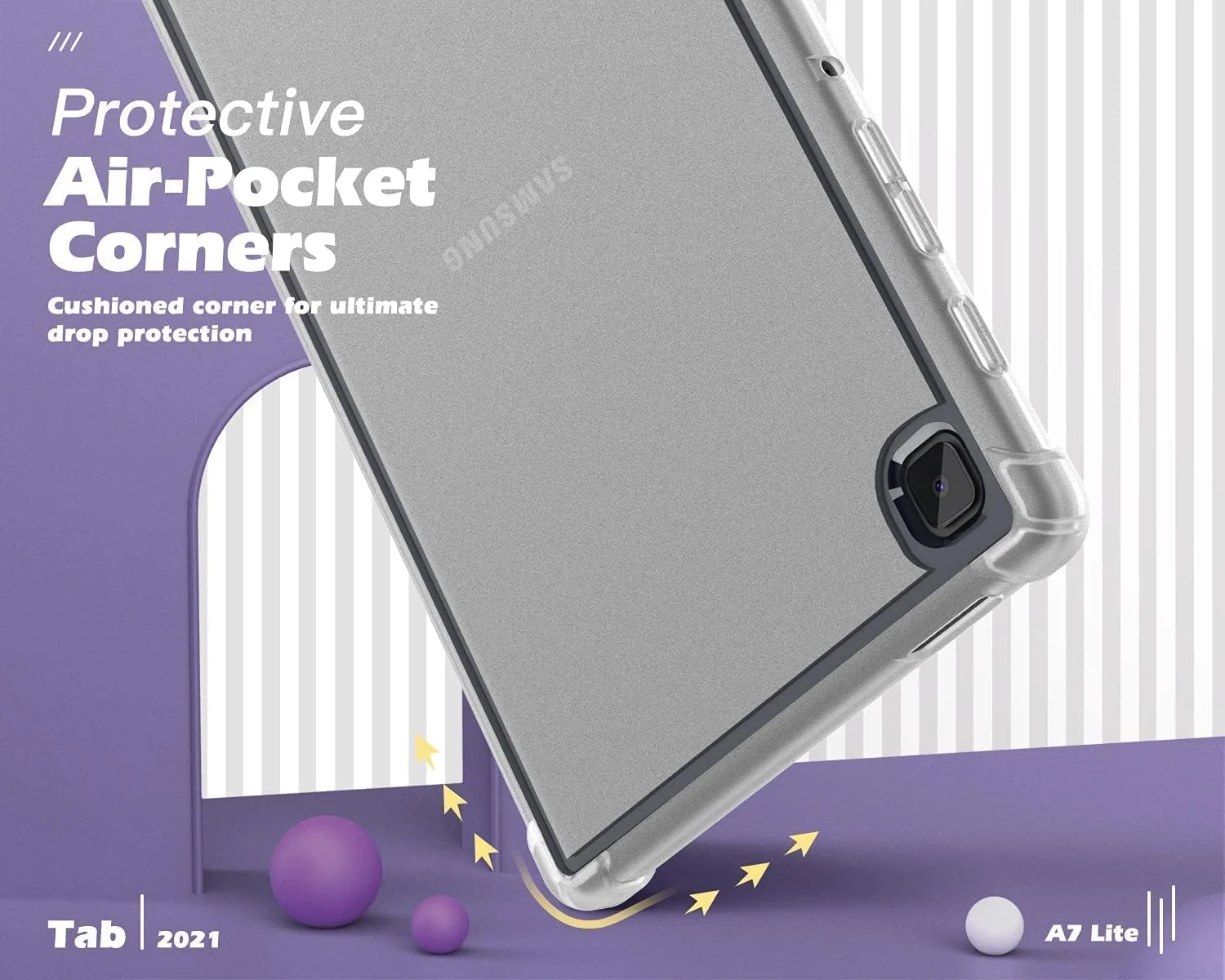 کاور محافظ تبلت سامسونگ گلکسی تب A7 Lite 8.7 اینچ مدل 2021 (SM-T225/T220/T227/T227)، TPU نرم، شفاف و انعطاف پذیر