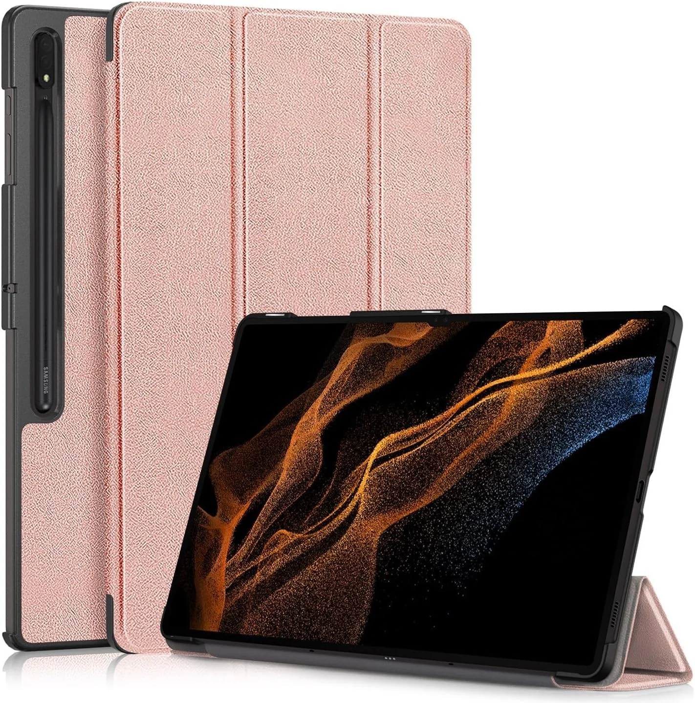 کاور هوشمند تاشو فوق العاده باریک KASTWAVE برای تبلت سامسونگ گلکسی تب S9 Ultra 14.6 اینچ 2023 با پشت PC سخت و عملکرد خواب خودکار