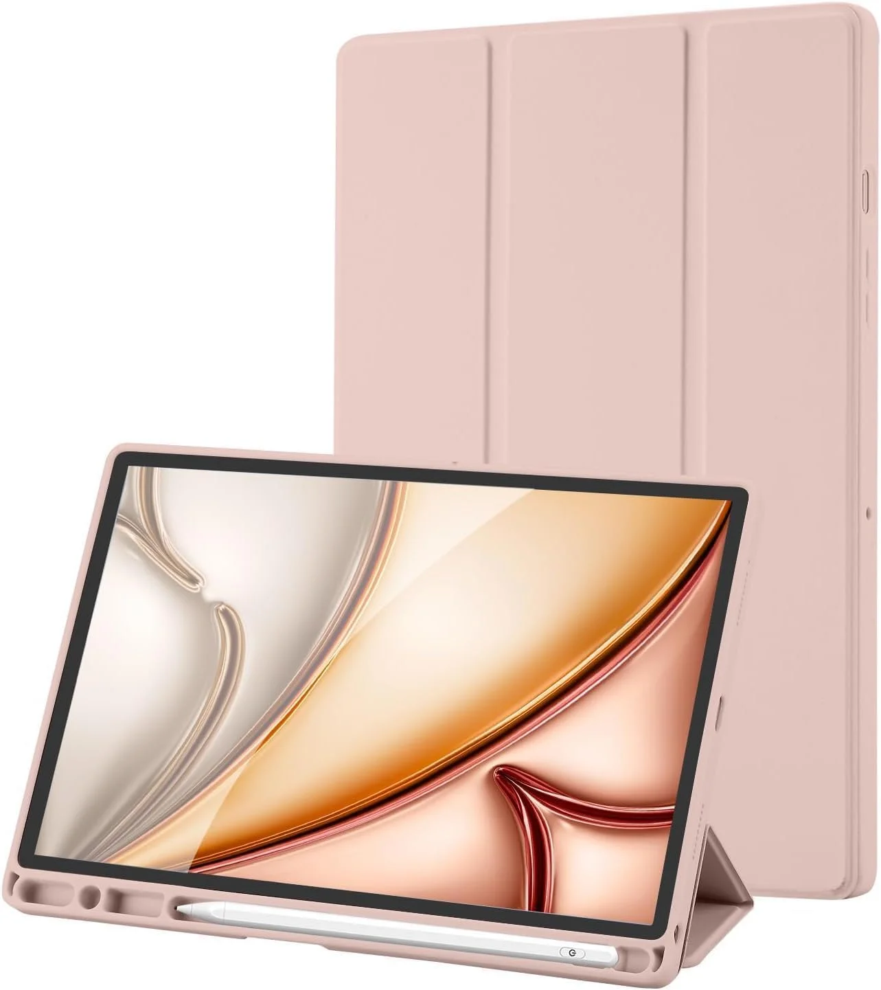 کیف تبلت هوشمند SmartGrist سازگار با سامسونگ گلکسی تب A8 10.5 اینچ 2022/2021 (SM-X200/X205/X207)، چرم PU ممتاز + پشت TPU نرم با نگهدارنده قلم، خواب/بیدار شدن خودکار (صورتی)