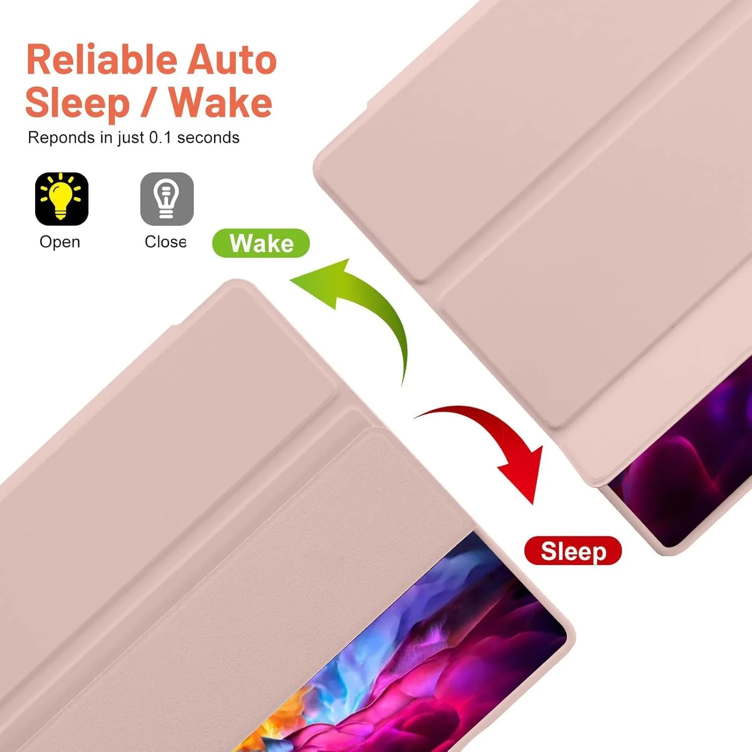 کیف تبلت هوشمند SmartGrist سازگار با سامسونگ گلکسی تب A8 10.5 اینچ 2022/2021 (SM-X200/X205/X207)، چرم PU ممتاز + پشت TPU نرم با نگهدارنده قلم، خواب/بیدار شدن خودکار (صورتی)