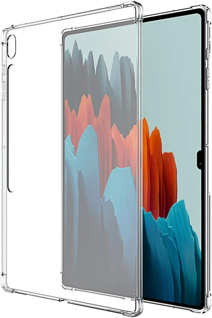 کاور محافظ نرم و شفاف AWH carinacoco برای تبلت سامسونگ گلکسی تب S8 Ultra 14.6 اینچ، کاور محافظ TPU نرم و فوق العاده شفاف، کاور پشتی سبک وزن، انعطاف پذیر، سیلیکونی، مقاوم در برابر ضربه برای گلکسی تب S8 Ultra