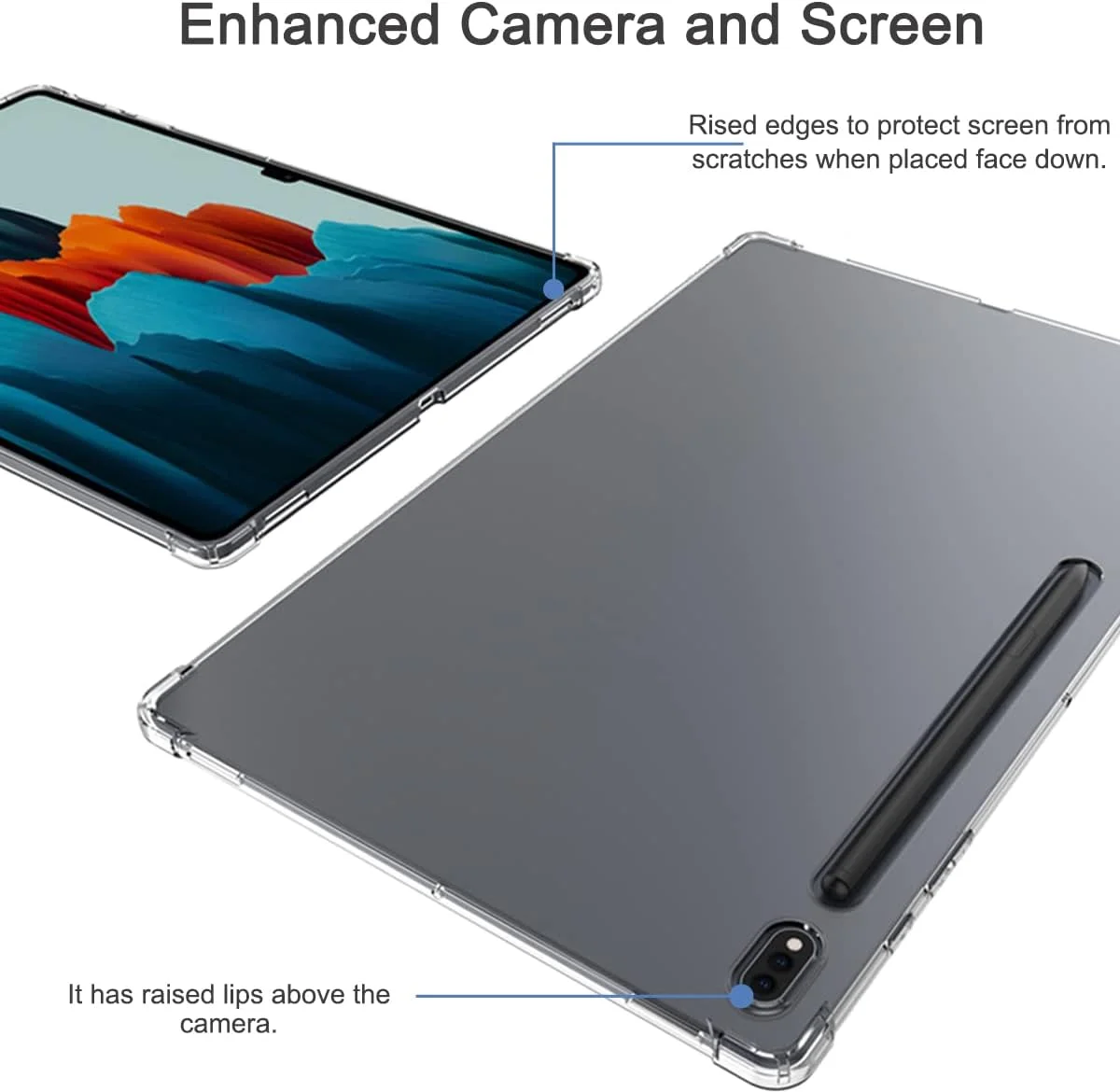 کاور محافظ نرم و شفاف AWH carinacoco برای تبلت سامسونگ گلکسی تب S8 Ultra 14.6 اینچ، کاور محافظ TPU نرم و فوق العاده شفاف، کاور پشتی سبک وزن، انعطاف پذیر، سیلیکونی، مقاوم در برابر ضربه برای گلکسی تب S8 Ultra