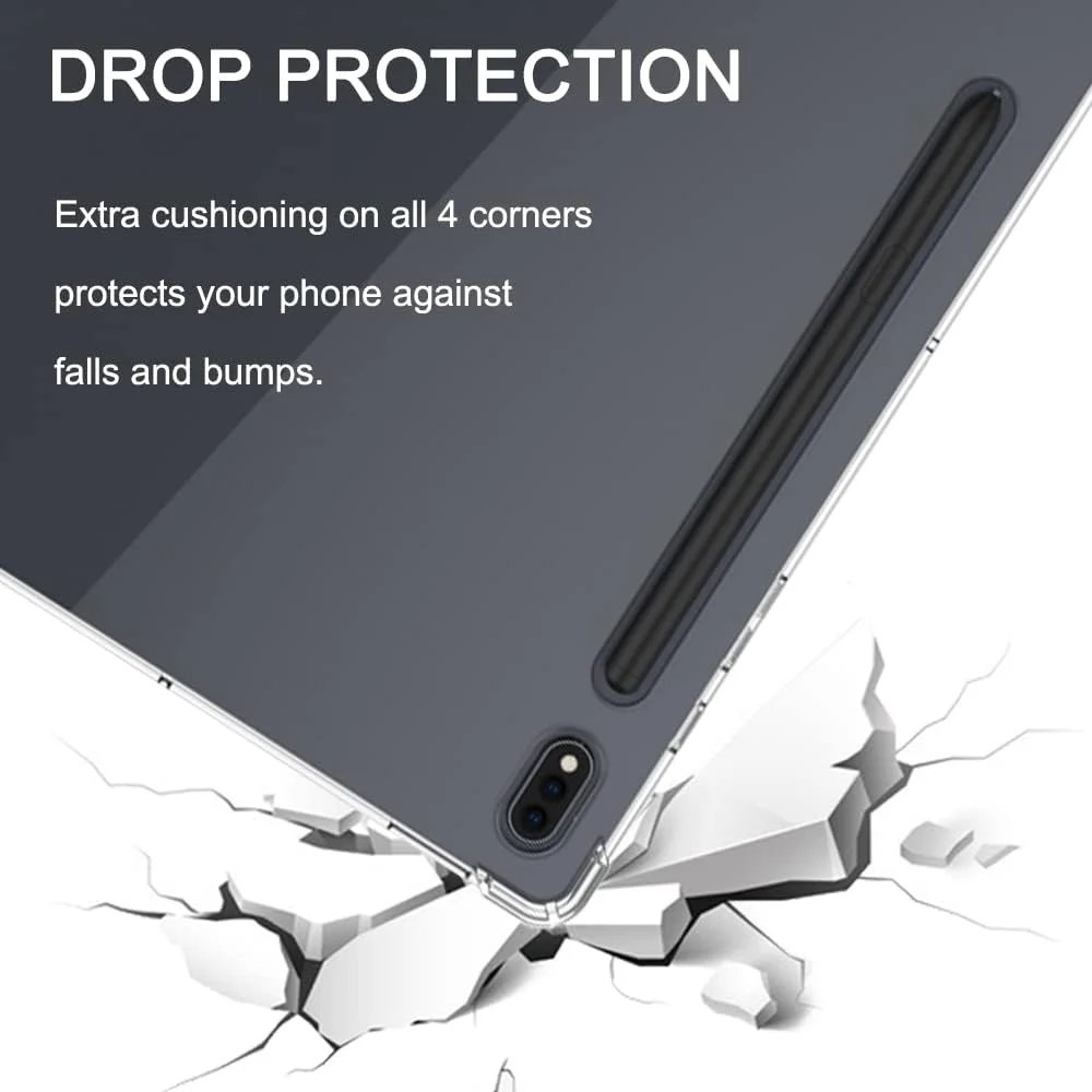 کاور محافظ نرم و شفاف AWH carinacoco برای تبلت سامسونگ گلکسی تب S8 Ultra 14.6 اینچ، کاور محافظ TPU نرم و فوق العاده شفاف، کاور پشتی سبک وزن، انعطاف پذیر، سیلیکونی، مقاوم در برابر ضربه برای گلکسی تب S8 Ultra