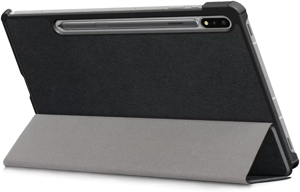 کیف محافظ تبلت SKEIDO سازگار با سامسونگ گلکسی تب S8 پلاس 5G 12.4 اینچ SM-X806، تب S7 FE SM-T730/T733/T736، جلد پشتی چرمی PC، استند، حالت خواب خودکار، کاور مغناطیسی هوشمند - مشکی