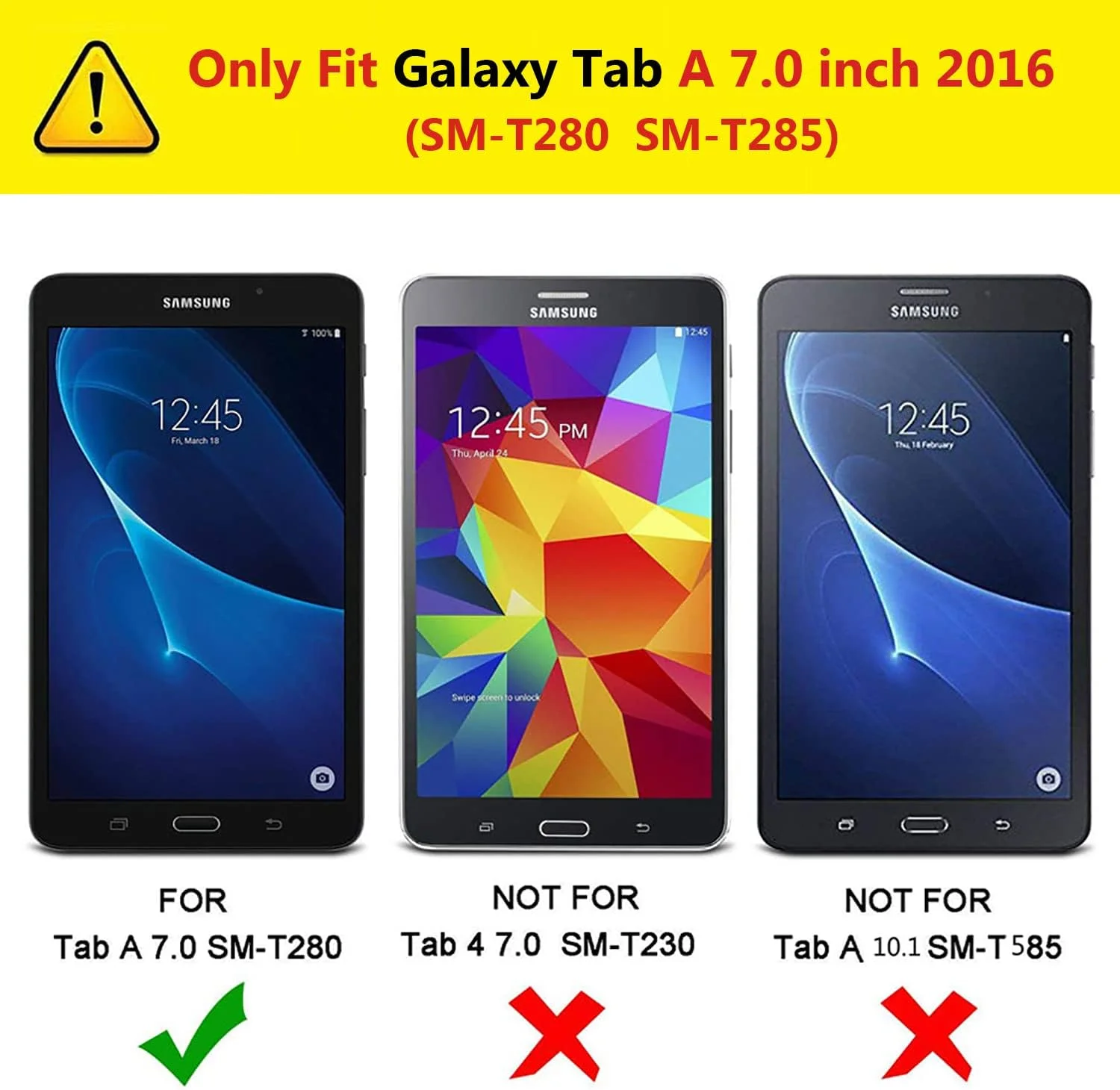 کاور آر.شنگته برای تبلت سامسونگ گلکسی تب A 7.0 اینچ 2016 (مدل SM-T280 SM-T285)، کاور محافظ کامل با قابلیت چرخش 360 درجه و استند، به همراه قلم استایلوس و محافظ صفحه نمایش (آبی تیره)