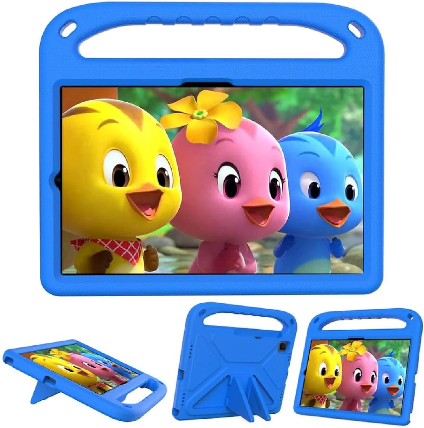 کیف محافظ کودکانه نیکاکیو مناسب برای تبلت سامسونگ گلکسی تب A7 10.4 (2020) SM-T500/T505، فوم EVA سبک وزن و مقاوم در برابر ضربه، کاور تبلت با دسته و استند مناسب کودکان، آبی