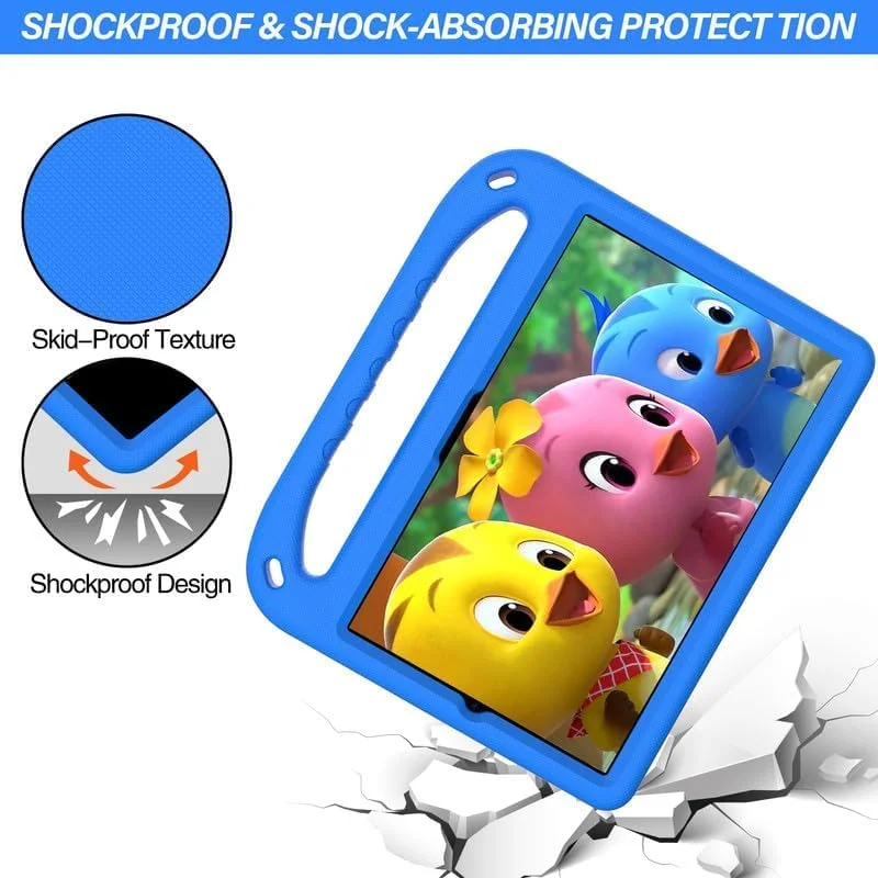 کیف محافظ کودکانه نیکاکیو مناسب برای تبلت سامسونگ گلکسی تب A7 10.4 (2020) SM-T500/T505، فوم EVA سبک وزن و مقاوم در برابر ضربه، کاور تبلت با دسته و استند مناسب کودکان، آبی