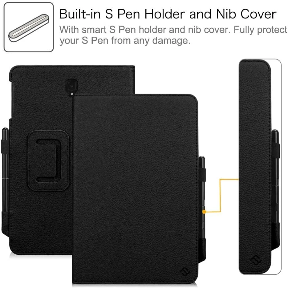 کیف فولیو Fintie برای تبلت سامسونگ گلکسی تب S4 10.5 مدل SM-T830/T835/T837، [محافظت از گوشه‌ها] جلد استند چرمی گیاهی ممتاز با نگهدارنده محافظ قلم S و قابلیت خواب/بیدار شدن خودکار، مشکی، ESAN001US