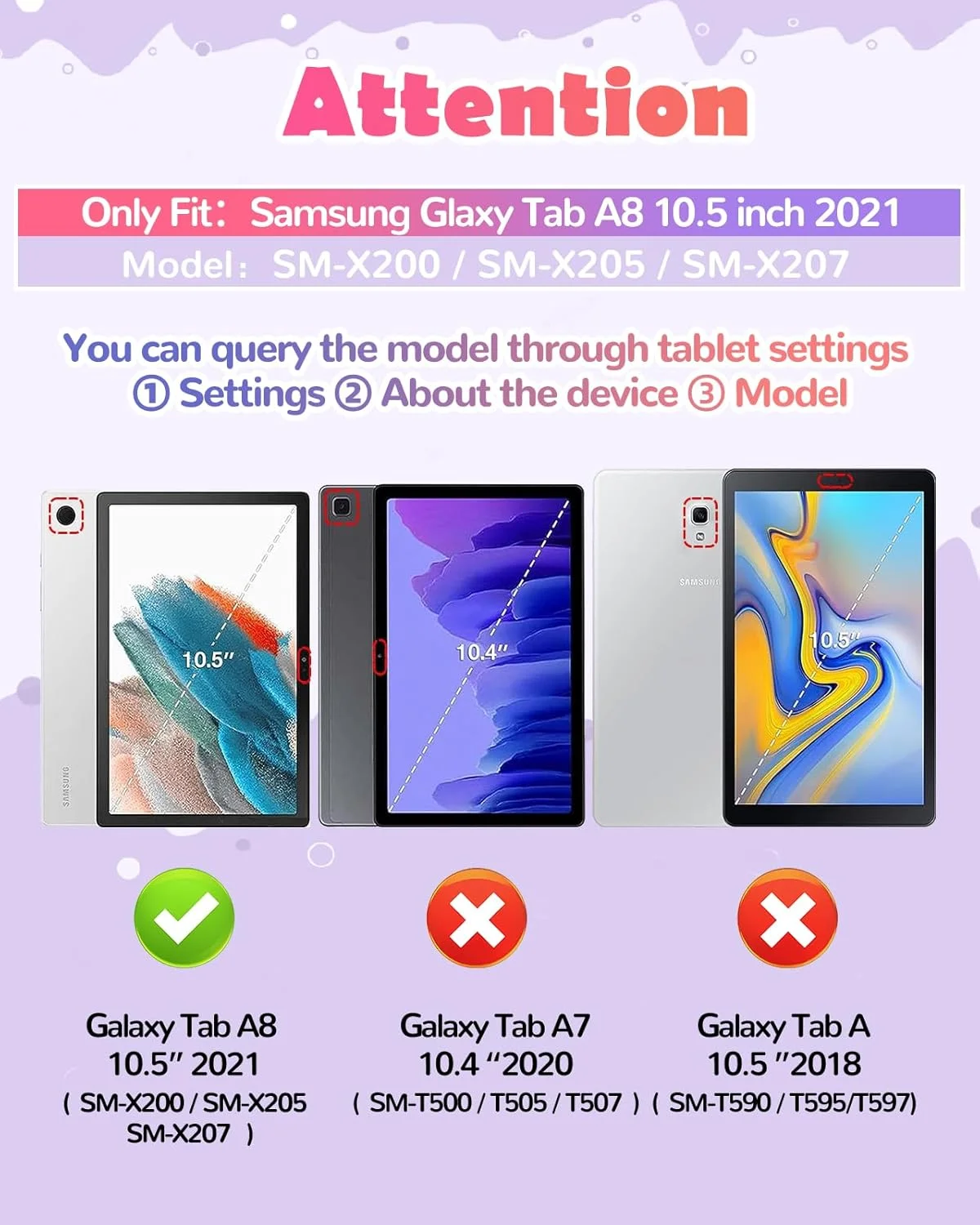 کاور سیلیکونی تبلت سامسونگ گلکسی تب A8 10.5 اینچ طرح گربه کیوت دخترانه، مناسب زنان و دختران، دارای بند و استند، محافظ نرم تبلت سامسونگ A8 مدل SM-X200/X205/X207