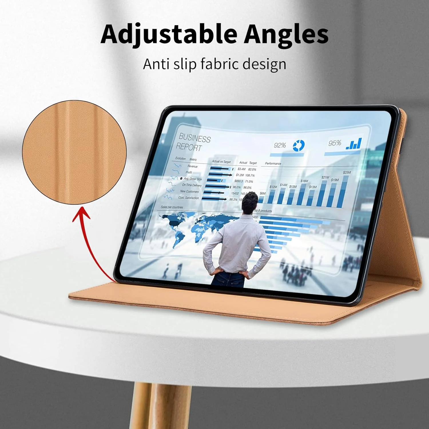 کاور Cicili مناسب برای تبلت سامسونگ گلکسی تب A9+/ A9 پلاس 11 اینچ 2023، کاور چرمی PU طرح پروانه و گربه فانتزی، با قابلیت استند و بند دستی مدل SM-X210/ X215/ X216/ X218 - قهوه ای