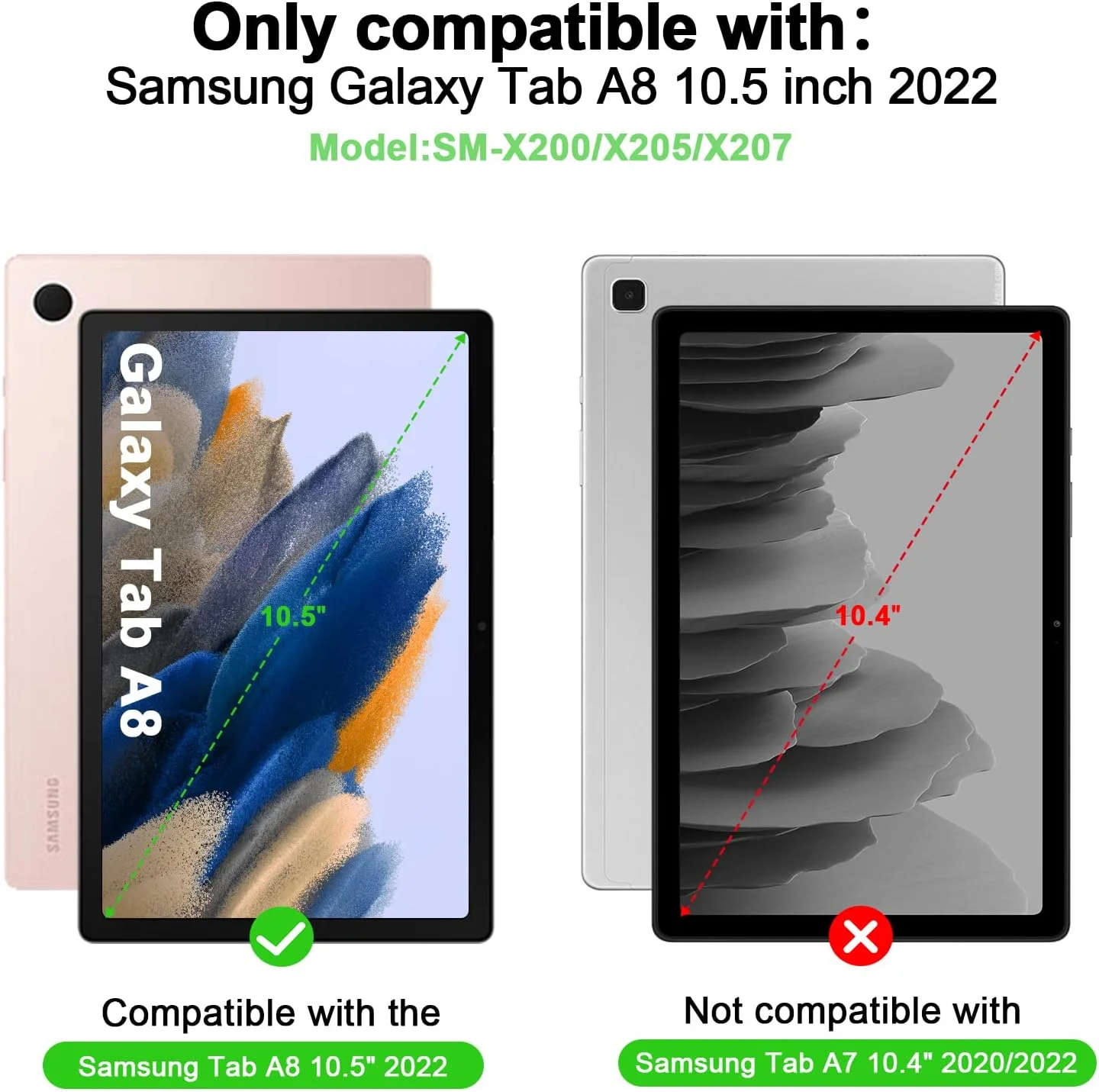 کیبورد کاور GOKOCO مناسب برای تبلت سامسونگ گلکسی تب A8، 10.5 اینچ مدل 2022 (SM-X200/X205/X207)، کیبورد بلوتوثی وایرلس قابل شارژ با جای قلم S - مشکی