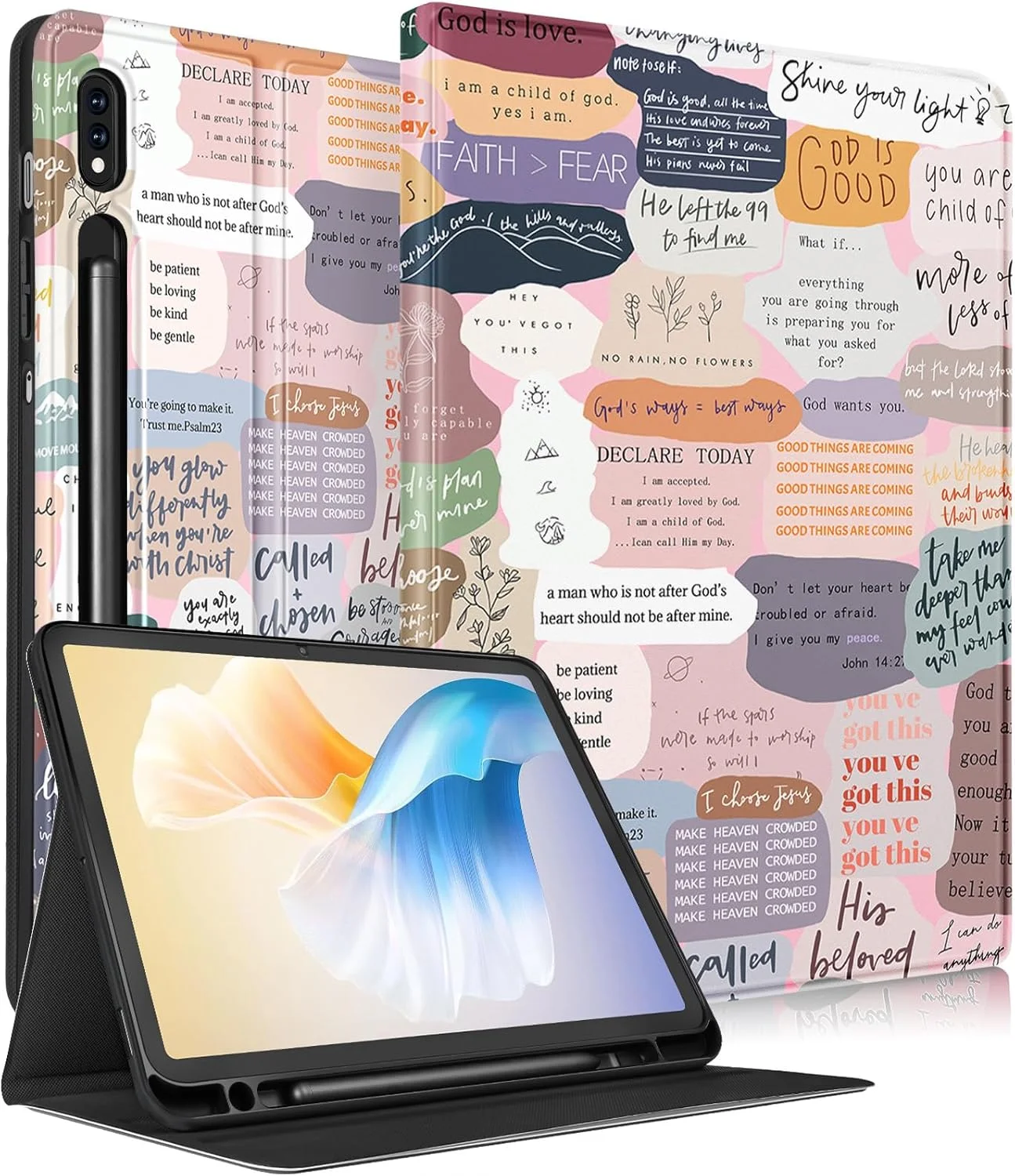 کاور Uppuppy برای تبلت سامسونگ گلکسی تب S8 پلاس/ S7 پلاس/ S7 FE سایز 12.4 اینچ، مناسب دختران و زنان، طرح های فانتزی و زیبا، کاور خاص با نقل قول های جذاب برای تبلت سامسونگ S8 پلاس 2022/ S7 پلاس 2021/ S7 FE 5G
