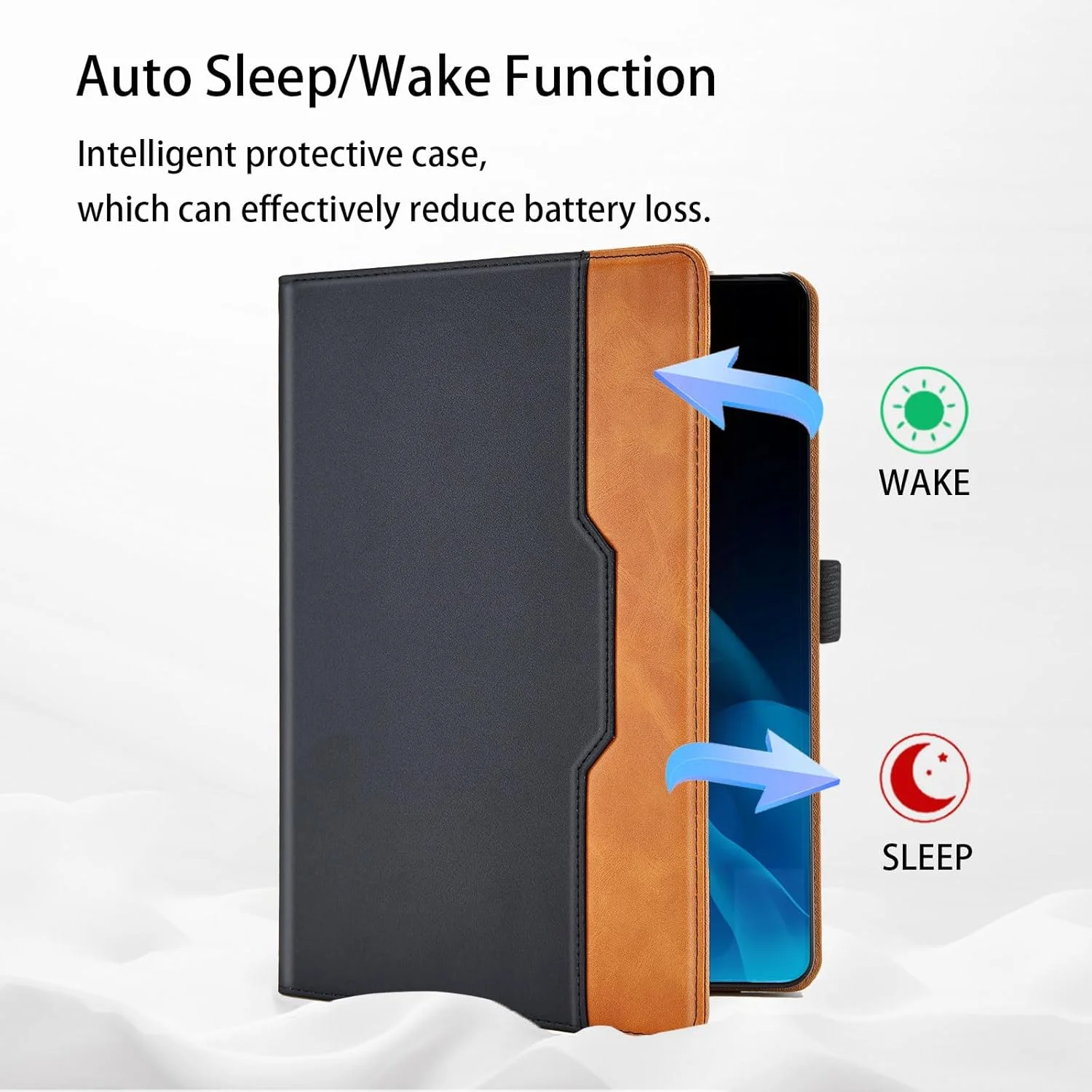 کیف Vkooer برای تبلت سامسونگ گلکسی تب S10+ پلاس 2024 / S9 FE+ / S9+ پلاس 2023 سایز 12.4 اینچ، جلد چرمی PU تاشو با قابلیت تنظیم زاویه دید، کاور هوشمند با قابلیت بیدار شدن/به خواب رفتن خودکار - مشکی