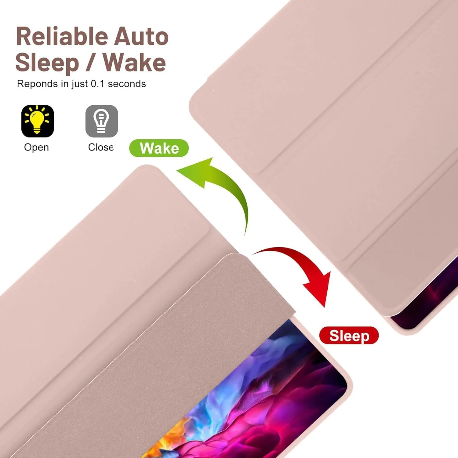 کاور SmartGrist برای تبلت سامسونگ گلکسی تب A9+ / A9 پلاس 11 اینچ 2023، کاور محافظ تبلت باریک با قابلیت استند، زاویه دید چندگانه، قابلیت بیدار شدن/به خواب رفتن خودکار (صورتی)