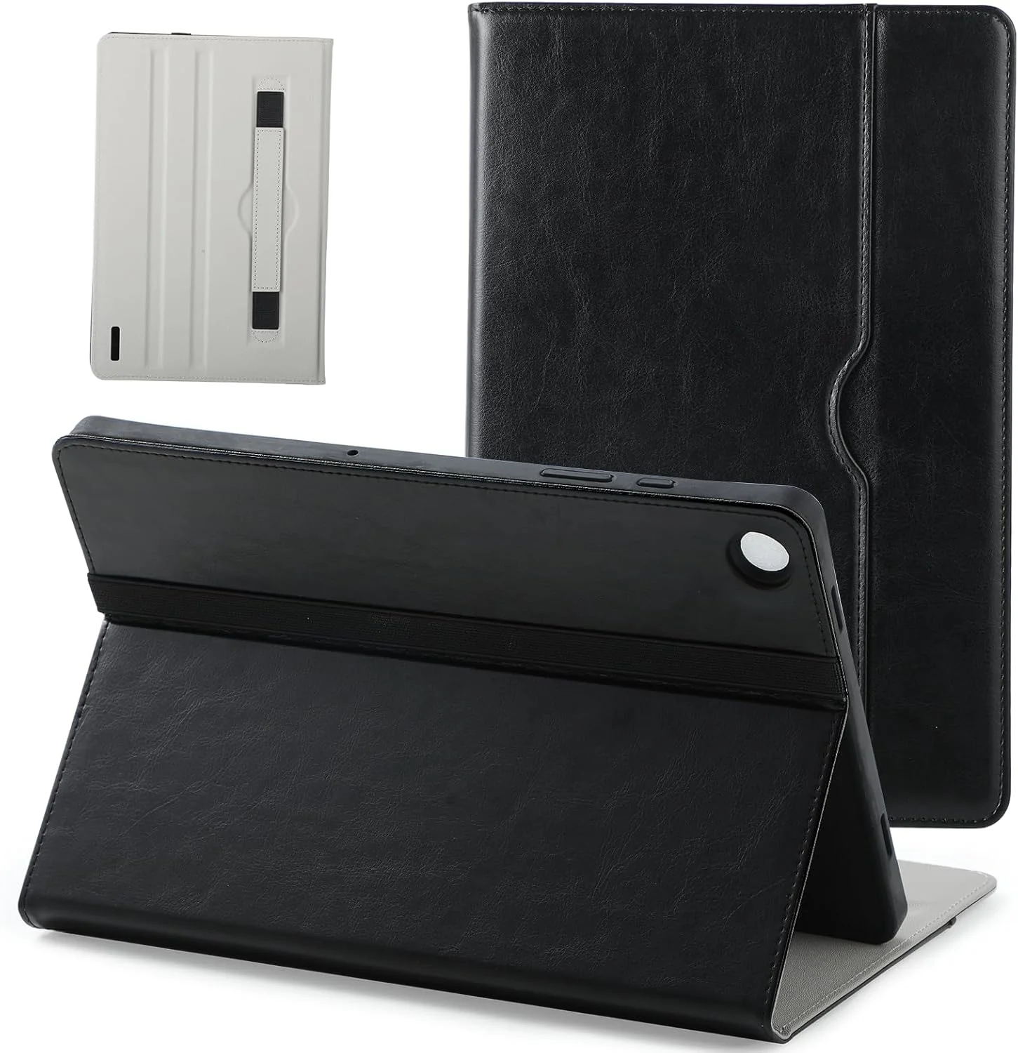 کیف تبلت سامسونگ گلکسی تب A9+ 11 اینچ 2023 (SM-X210/X216/X218)، جلد چرمی PU با قابلیت استند چند زاویه ای/نگهدارنده قلم/بند دستی، محافظ تبلت گلکسی A9 پلاس 11 اینچ با قابلیت بیدار شدن/خواب خودکار (مشکی)