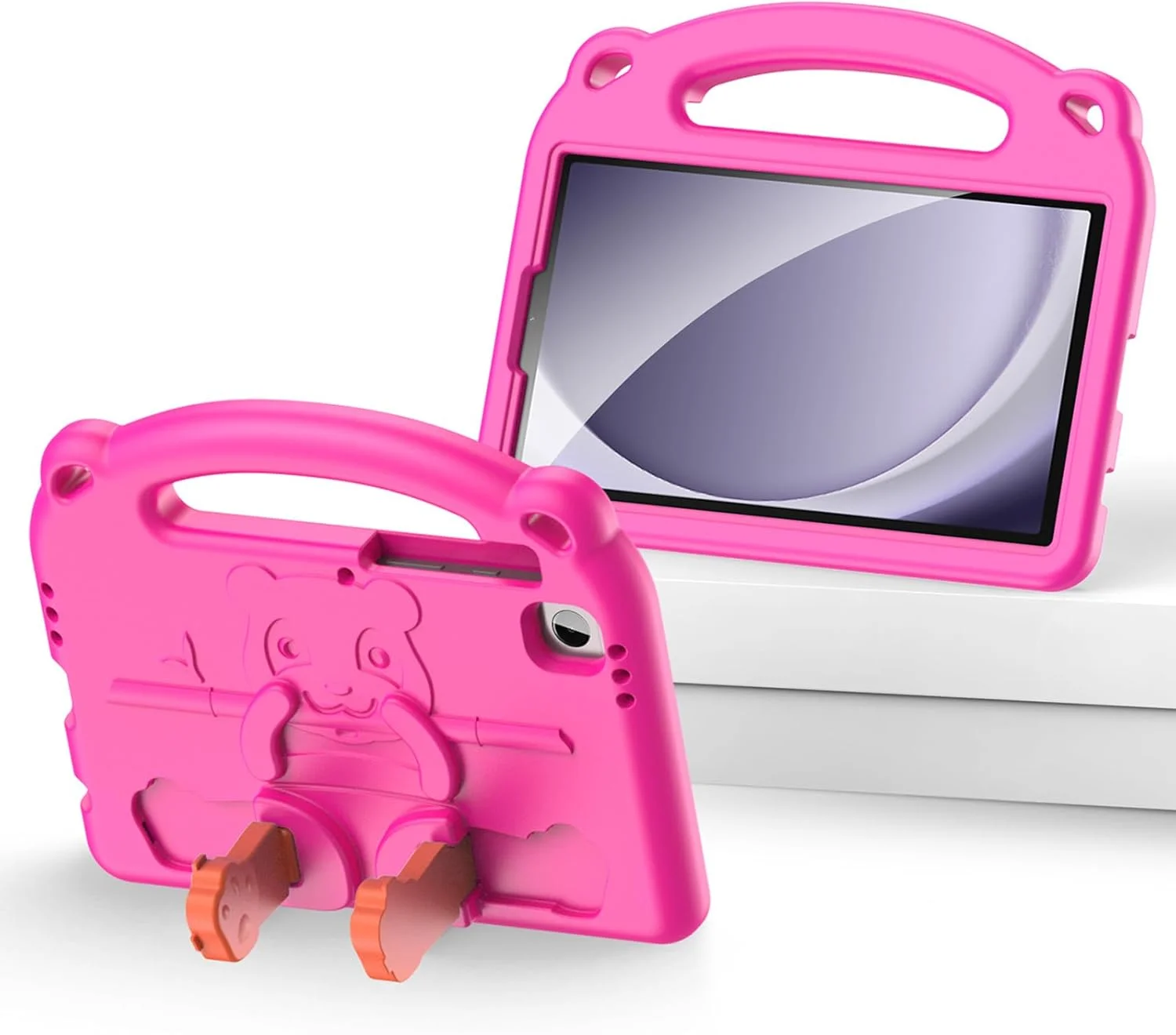 کاور محافظ تبلت سامسونگ گلکسی تب A9 پلاس 11 اینچ 2023 مدل GBUFIYSN، کاور EVA ضد ضربه مناسب کودکان، دارای استند و دستگیره (صورتی)