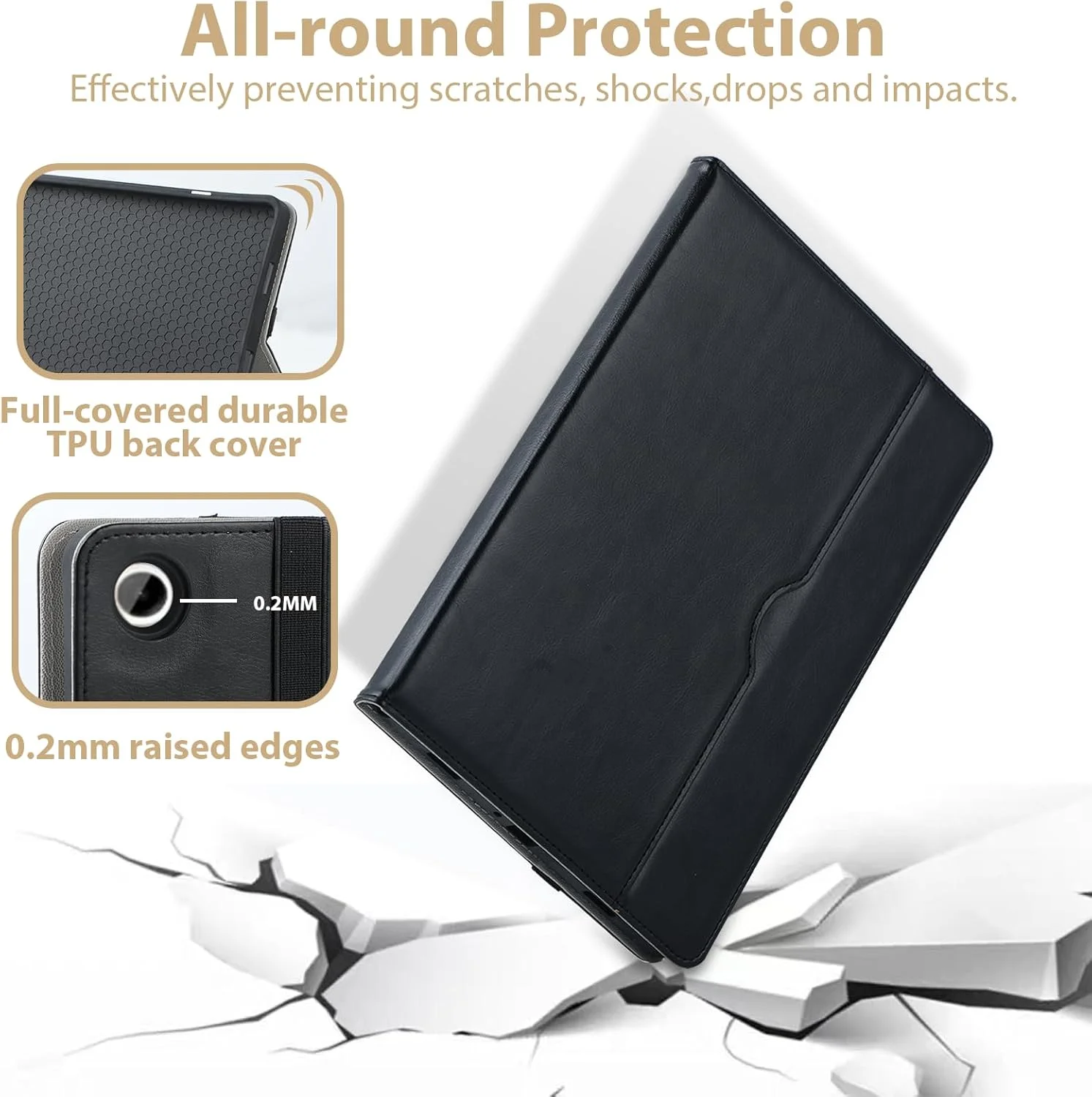 کیف تبلت سامسونگ گلکسی تب A9+ 11 اینچ 2023 (SM-X210/X216/X218)، جلد چرمی PU با قابلیت استند چند زاویه ای/نگهدارنده قلم/بند دستی، محافظ تبلت گلکسی A9 پلاس 11 اینچ با قابلیت بیدار شدن/خواب خودکار (مشکی)