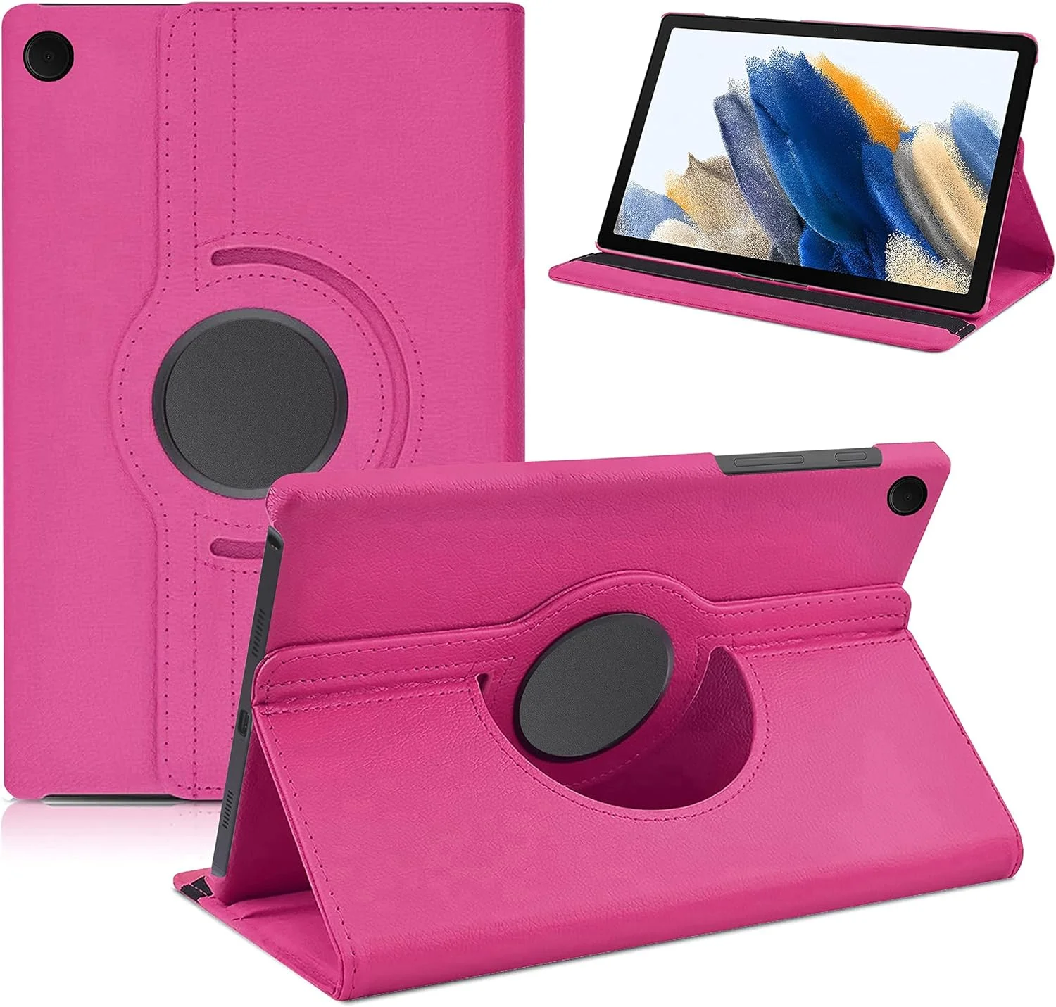 کاور چرمی چرخشی 360 درجه Muzz مناسب برای تبلت سامسونگ گلکسی تب A8 10.5 اینچ مدل 2022 [مدل: SM-X200 / SM-X205 / SM-X207] (صورتی)