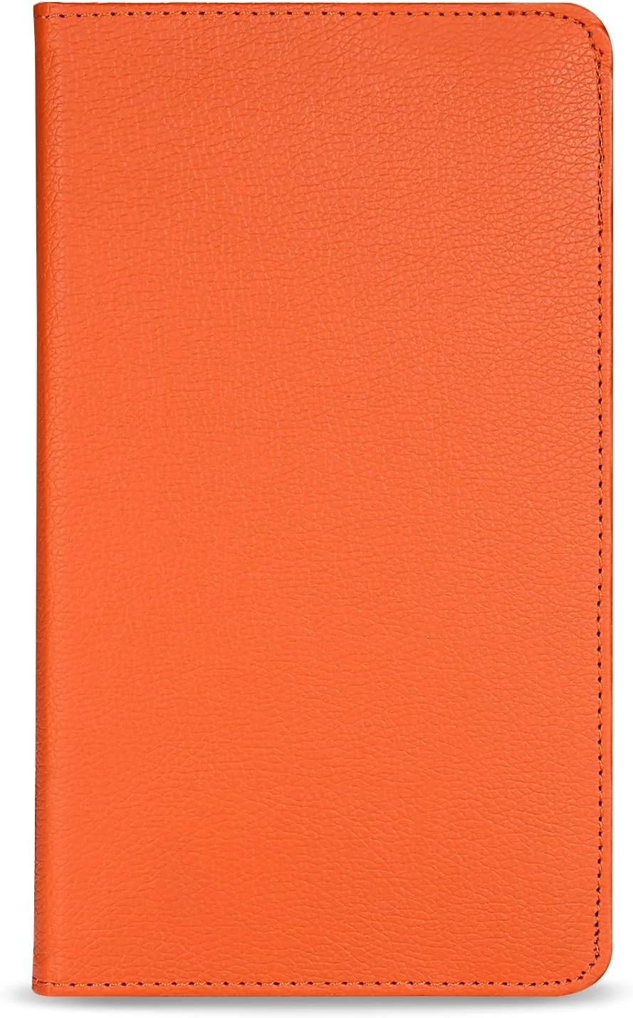 کیف تبلت چرخشی 360 درجه برای سامسونگ گلکسی تب A9 8.7 اینچ (مدل SM‑X110/SM‑X115) - کاور چرمی استنددار با قابلیت خواب/بیدار شدن خودکار (نارنجی)