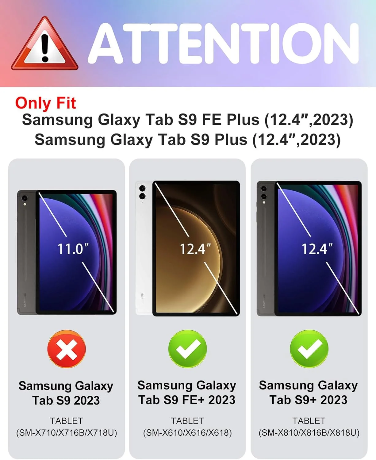 کیف تبلت Kidcube مناسب برای سامسونگ گلکسی تب S9 پلاس/FE پلاس 12.4 اینچ، دخترانه، طرح گلدار زیبا، با قابلیت چرخش 360 درجه و جای قلم