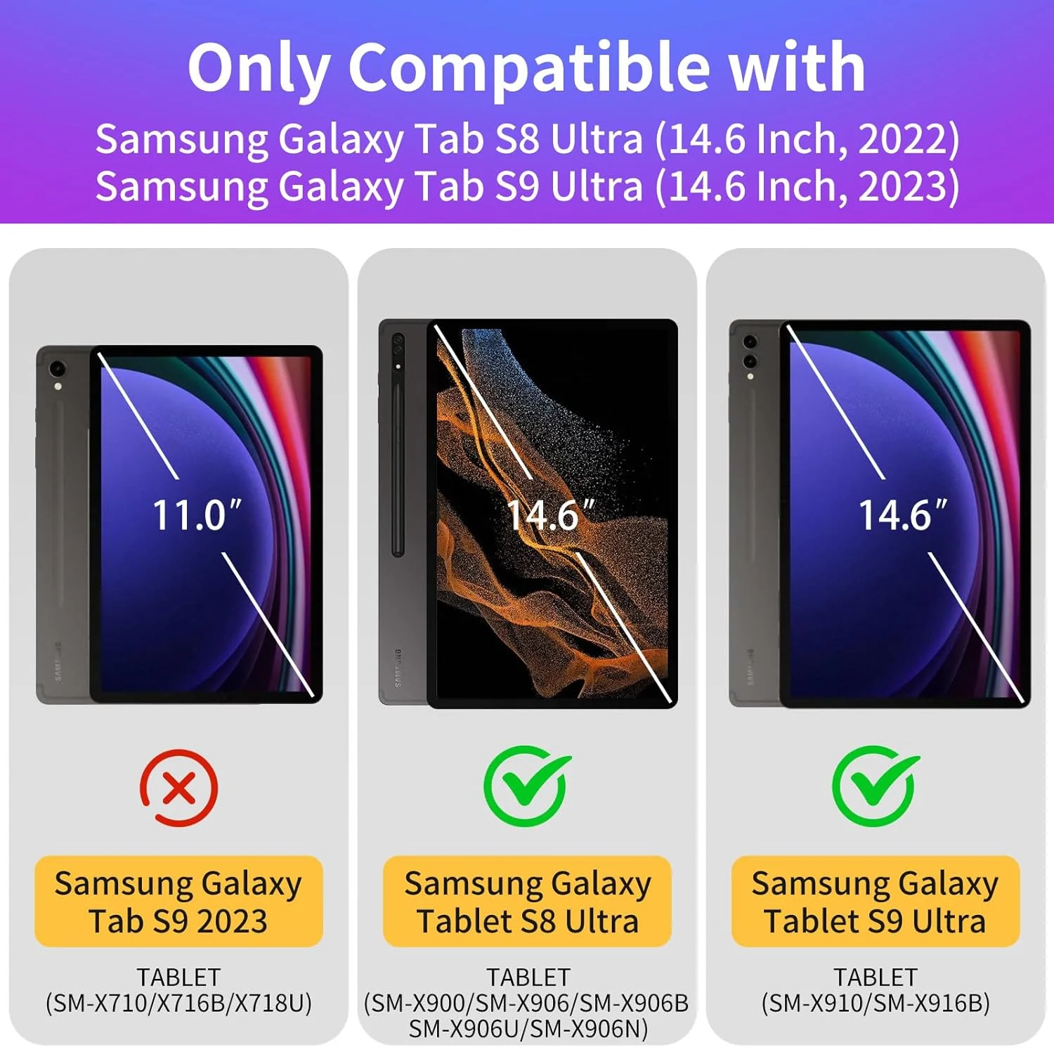 کیف تبلت Wazzasoft مناسب برای تبلت سامسونگ گلکسی تب S9 پلاس/S9 FE پلاس 12.4 اینچ 2023، مدل فانتزی دخترانه با جای قلم