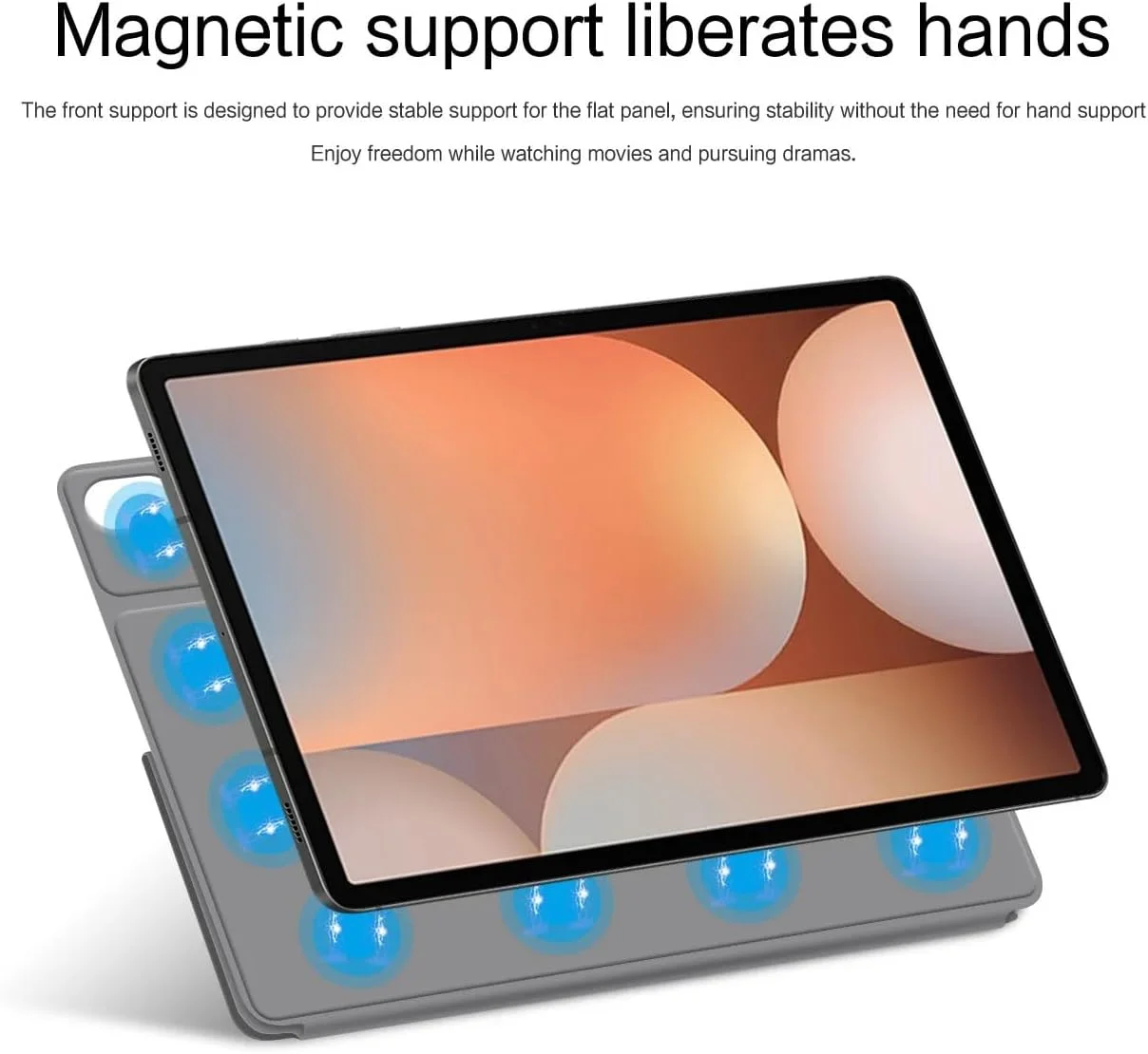 کاور تبلت گروتری سازگار با گلکسی تب S10 Ultra 14.6 اینچ SM-X920/X926 (2024)، اتصال مغناطیسی قوی، کاور باریک چند زاویه ای، بیدار/خواب خودکار، محافظت بادوام (خاکستری)