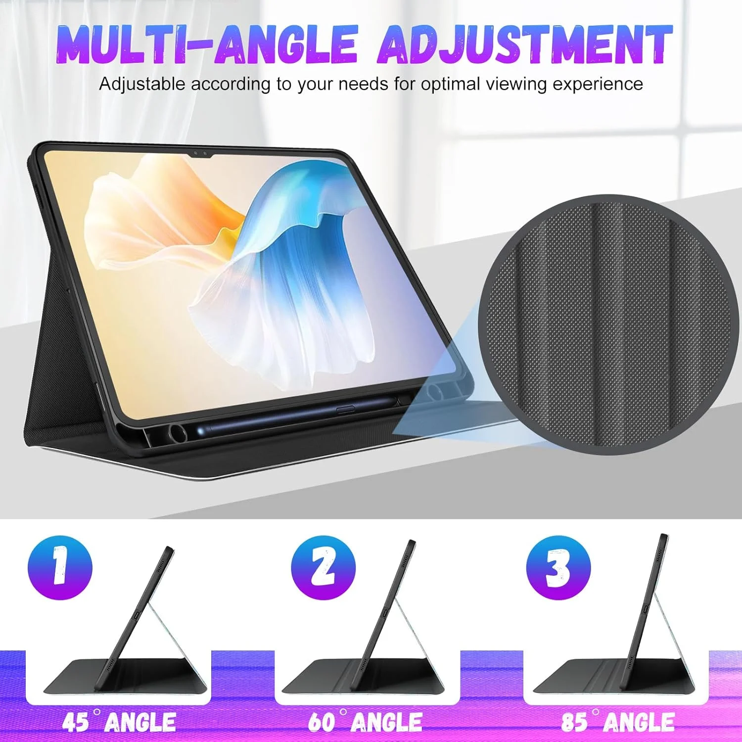 کیف تبلت Wazzasoft مناسب برای تبلت سامسونگ گلکسی تب S9 پلاس/S9 FE پلاس 12.4 اینچ 2023، مدل فانتزی دخترانه با جای قلم