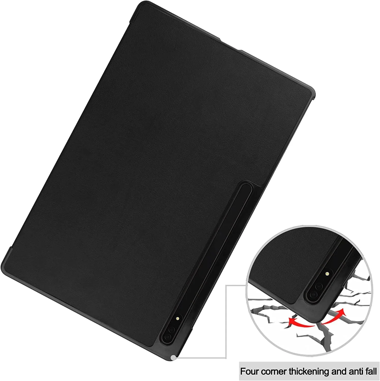 کاور YIMICO برای تبلت سامسونگ گلکسی تب S8 Ultra 14.6 اینچی (SM-X900/SM-906) نسخه 2022، کاور چرمی PU با پایه تاشو و طراحی فوق العاده باریک برای تبلت سامسونگ گلکسی تب S8 Ultra (مشکی)