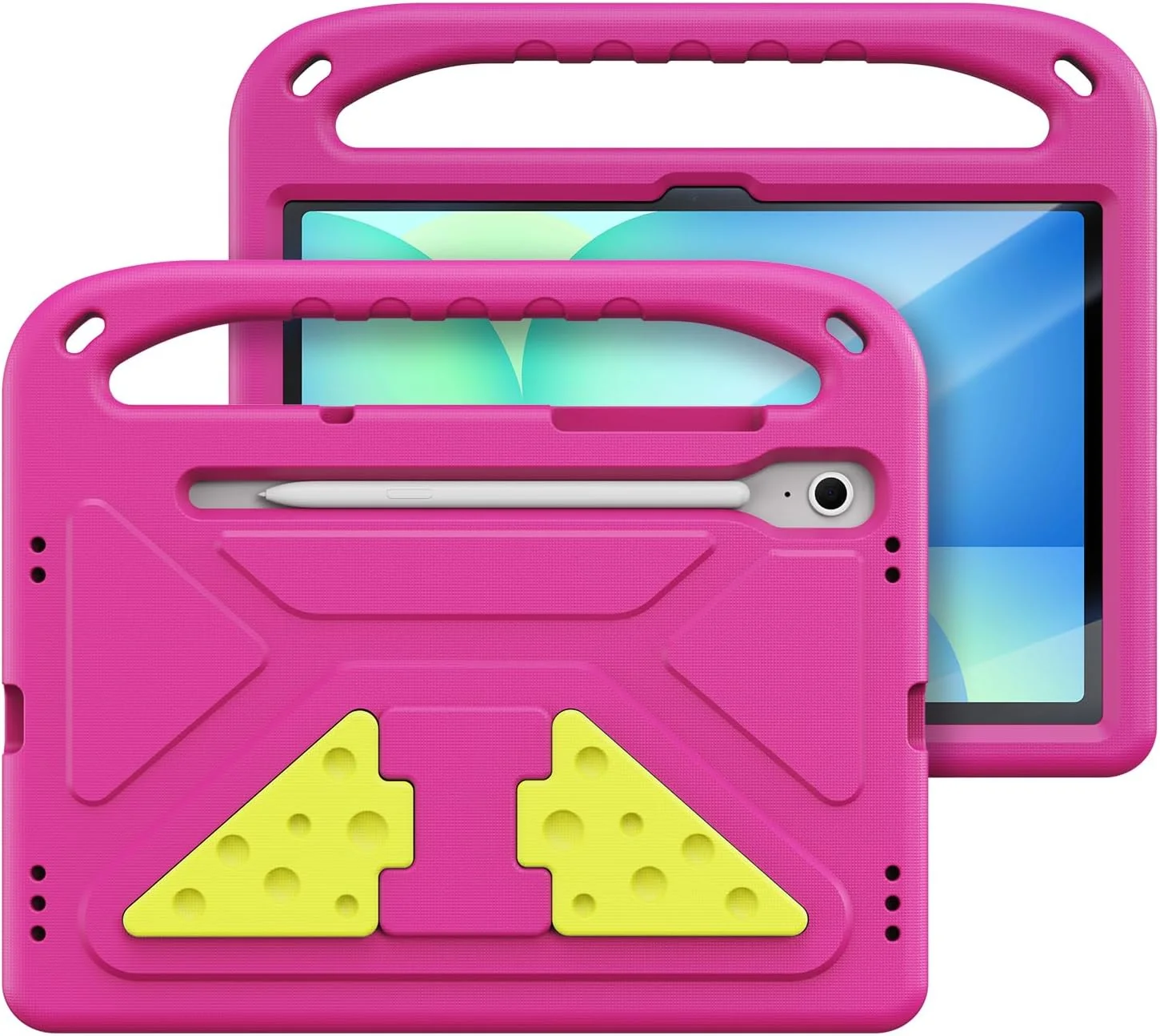 کاور محافظ تبلت کودکانه سری Puff DUX DUCIS برای سامسونگ گلکسی تب S10 Lite / S10 FE / S9 FE / S9/S8/S7 – کاور محافظ تبلت فوم EVA ضد ضربه با دسته، پایه تاشو و محافظت در برابر سقوط - آبی