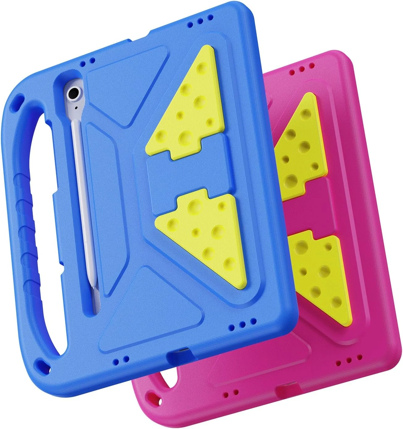 کاور محافظ تبلت کودکانه سری Puff DUX DUCIS برای سامسونگ گلکسی تب S10 Lite / S10 FE / S9 FE / S9/S8/S7 – کاور محافظ تبلت فوم EVA ضد ضربه با دسته، پایه تاشو و محافظت در برابر سقوط - آبی