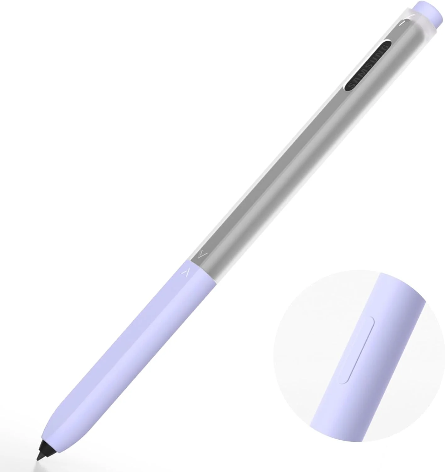 محافظ قلم تبلت سامسونگ گلکسی تب S7/+/S7 FE/S8/S8+/S8 Ultra/S9/S9+/S9 Ultra، با پوشش جداگانه بالا و پایین، روکش سیلیکونی نیمه شفاف (بنفش یاسی) محافظ قلم تبلت سامسونگ گلکسی تب S7/+/S7 FE/S8/S8+/S8 Ultra/S9/S9+/S9 Ultra، با پوشش جداگانه بالا و پایین، روکش سیلیکونی نیمه شفاف (بنفش یاسی)