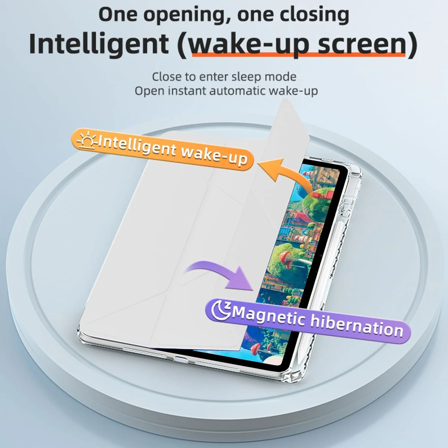 کیف A-BEAUTY سازگار با تبلت سامسونگ گلکسی تب S6 لایت 10.4 اینچی 2024/2022/2020 با جای قلم S Pen، کاور شفاف ضد ضربه، استند سه تایی Y شکل 6 در 1، حالت خواب/بیدار خودکار، سفید