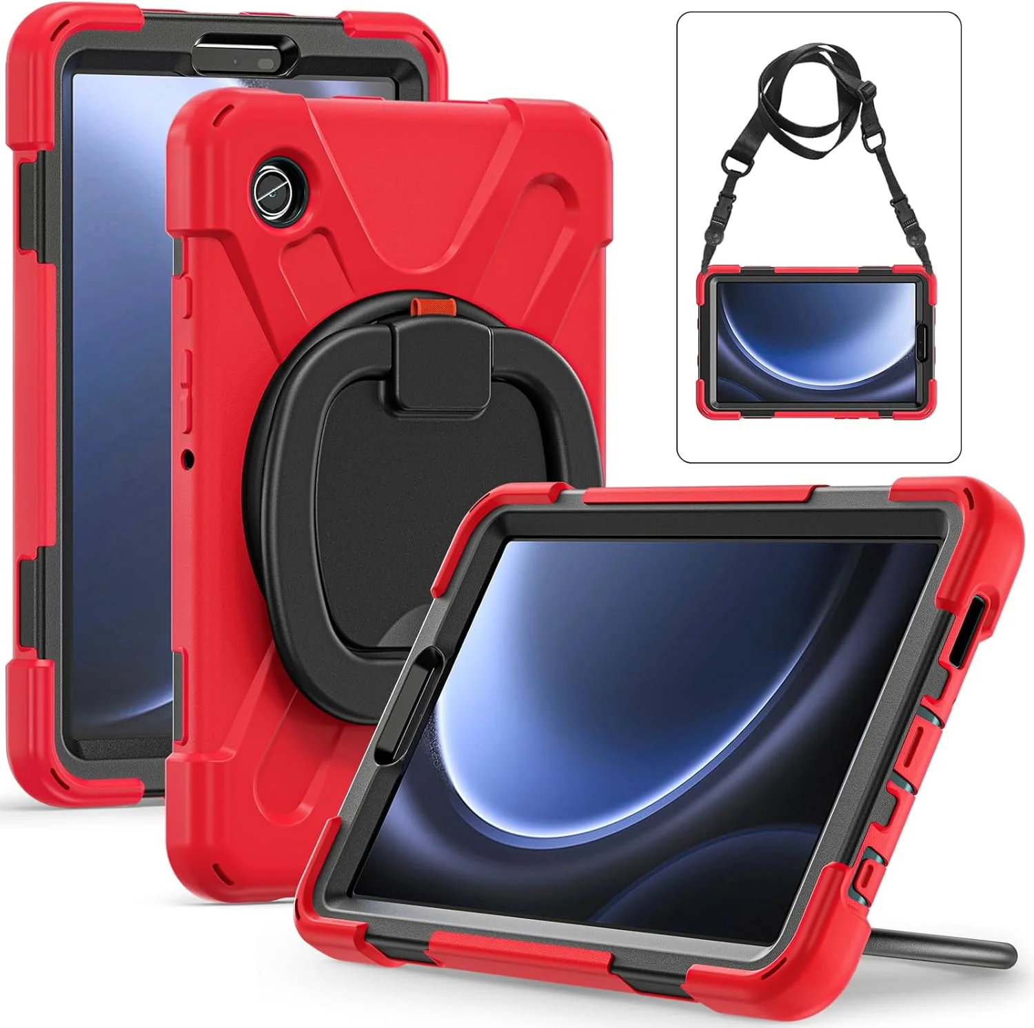 کاور تبلت سامسونگ گلکسی YIMICO، محافظت کامل بدنه، ضد ضربه، سیلیکونی با پایه نگهدارنده چرخان 360 درجه (قرمز، Samsung Galaxy Tab A9(X110/X115) 8.7 اینچ) کاور تبلت سامسونگ گلکسی YIMICO، محافظت کامل بدنه، ضد ضربه، سیلیکونی با پایه نگهدارنده چرخان 360 درجه (قرمز، Samsung Galaxy Tab A9(X110/X115) 8.7 اینچ)