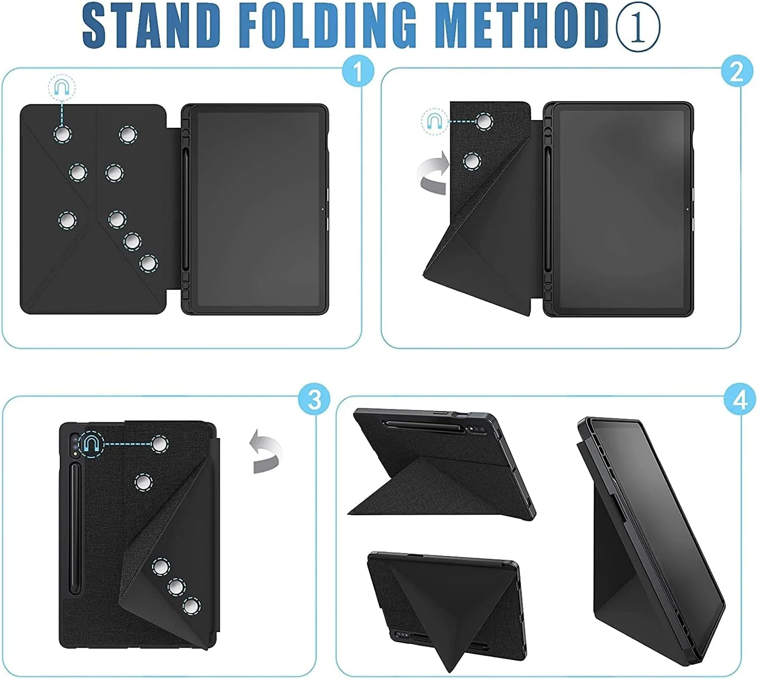 کاور تبلت KASTWAVE برای تبلت سامسونگ گلکسی تب S7 FE/ S7 پلاس 12.4 اینچی، کاور پشتی تبلت TPU نرم با نگهدارنده قلم (صورتی)