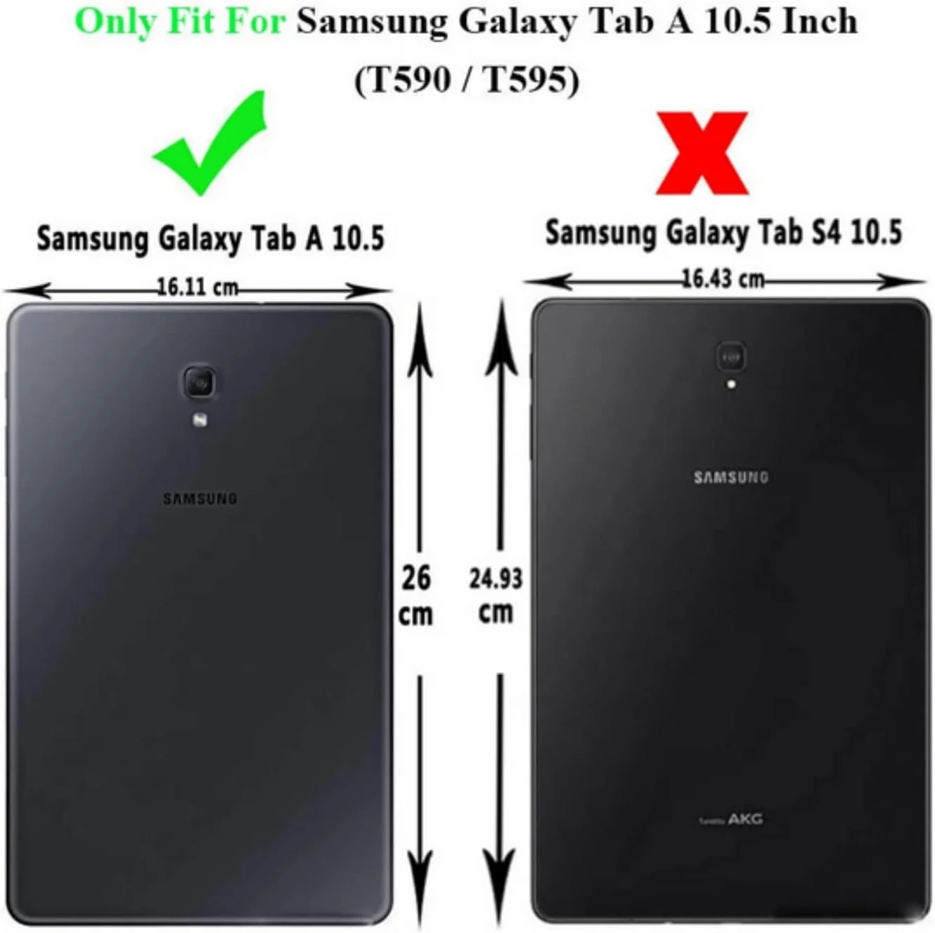 کیف تبلت SKEIDO مناسب برای تبلت سامسونگ گلکسی تب A 10.5 2018 مدل SM-T590 SM-T595 T590 T595، کاور هوشمند سه تایی Custer Garin با قابلیت خواب و بیدار شدن خودکار