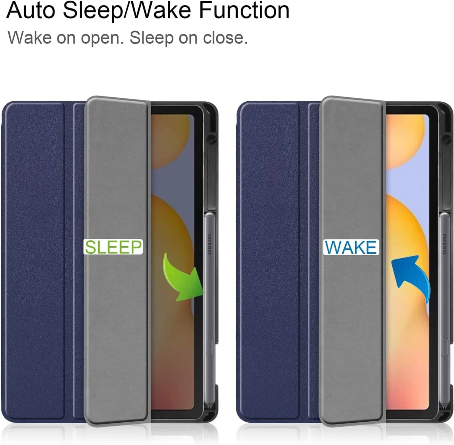 کاور تبلت XIEHUZA مناسب برای تبلت سامسونگ گلکسی تب S6 Lite 10.4 اینچ 2022 (SM-P613/P619) و 2020 (SM-P610/P615)، کاور باریک و سبک وزن تاشو با نگهدارنده قلم S برای تبلت S6 Lite 10.4 اینچ (آبی)