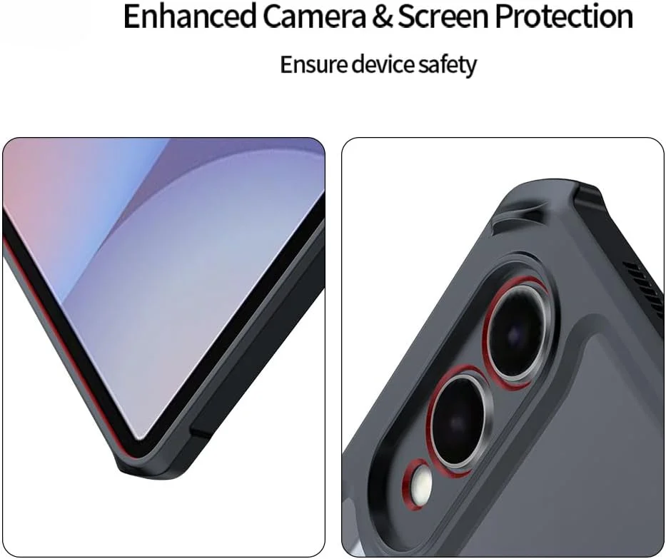 کاور تبلت گرواتری سازگار با سامسونگ گلکسی تب S10 پلاس، کاور ضد ضربه با ایربگ و استند تاشو، کاور محافظ TPU+PC مناسب کودکان برای سامسونگ تب S10 پلاس