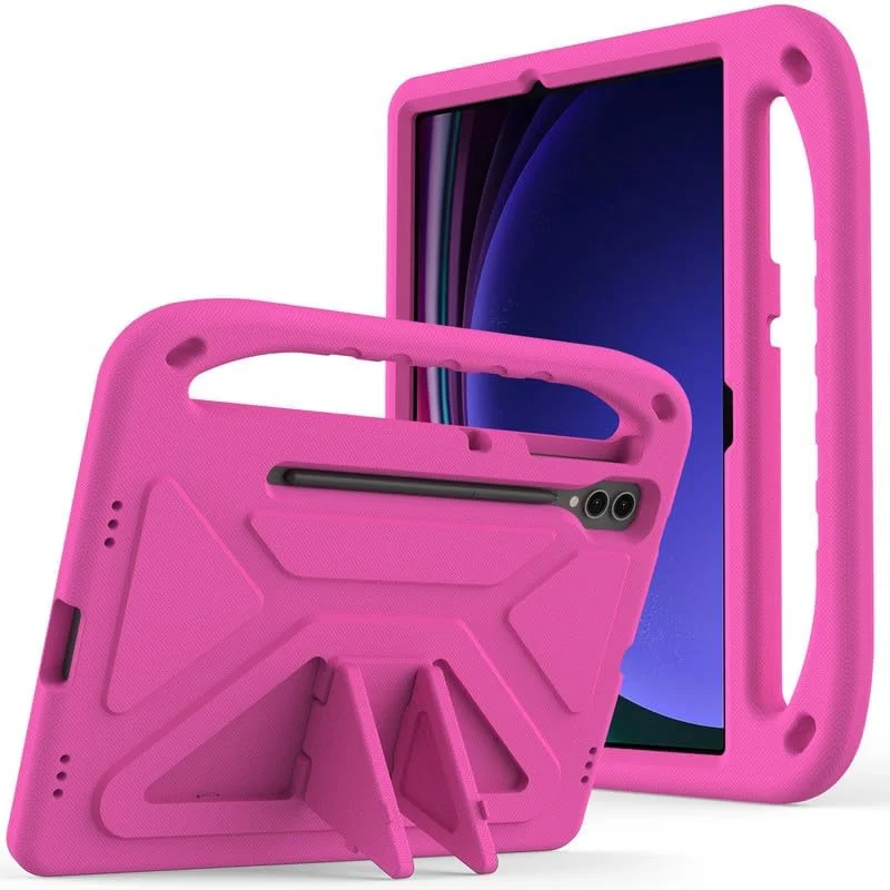 Nikaque Kids Case For Samsung Galaxy Tab S10+ Plus 12.4 Inch 2024, EVA Foam Lightweight Shockproof Duarable, Tablet Cover with Handle Stand Case For Children Firendly, Pink
