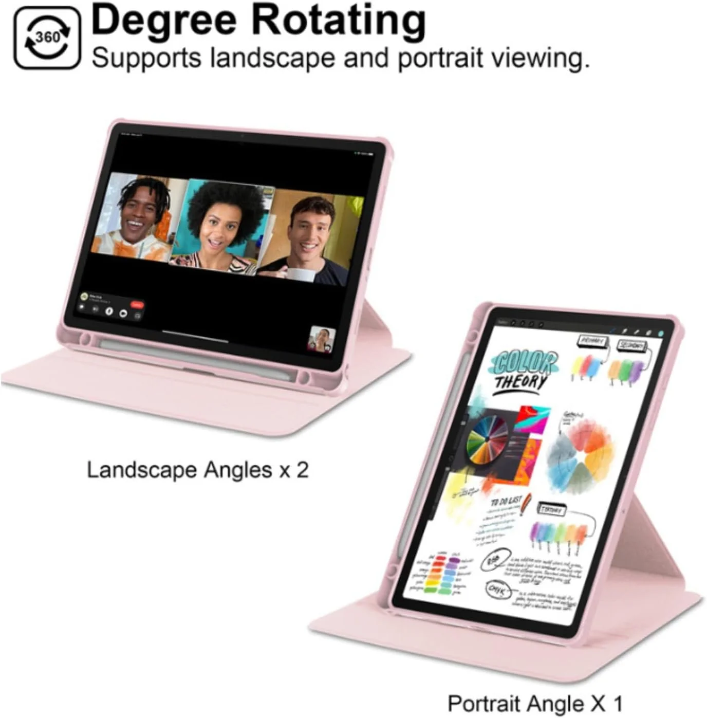 QIXUZENI Case Compatible with Samsung Galaxy Tab A9 Plus 11 Inch 2023 Cover, Clear Acrylic Multi-Angle Hard PC Case with Pen Holder Protective Stand Cover Clear Back, Auto Wake/Sleep (PINK)