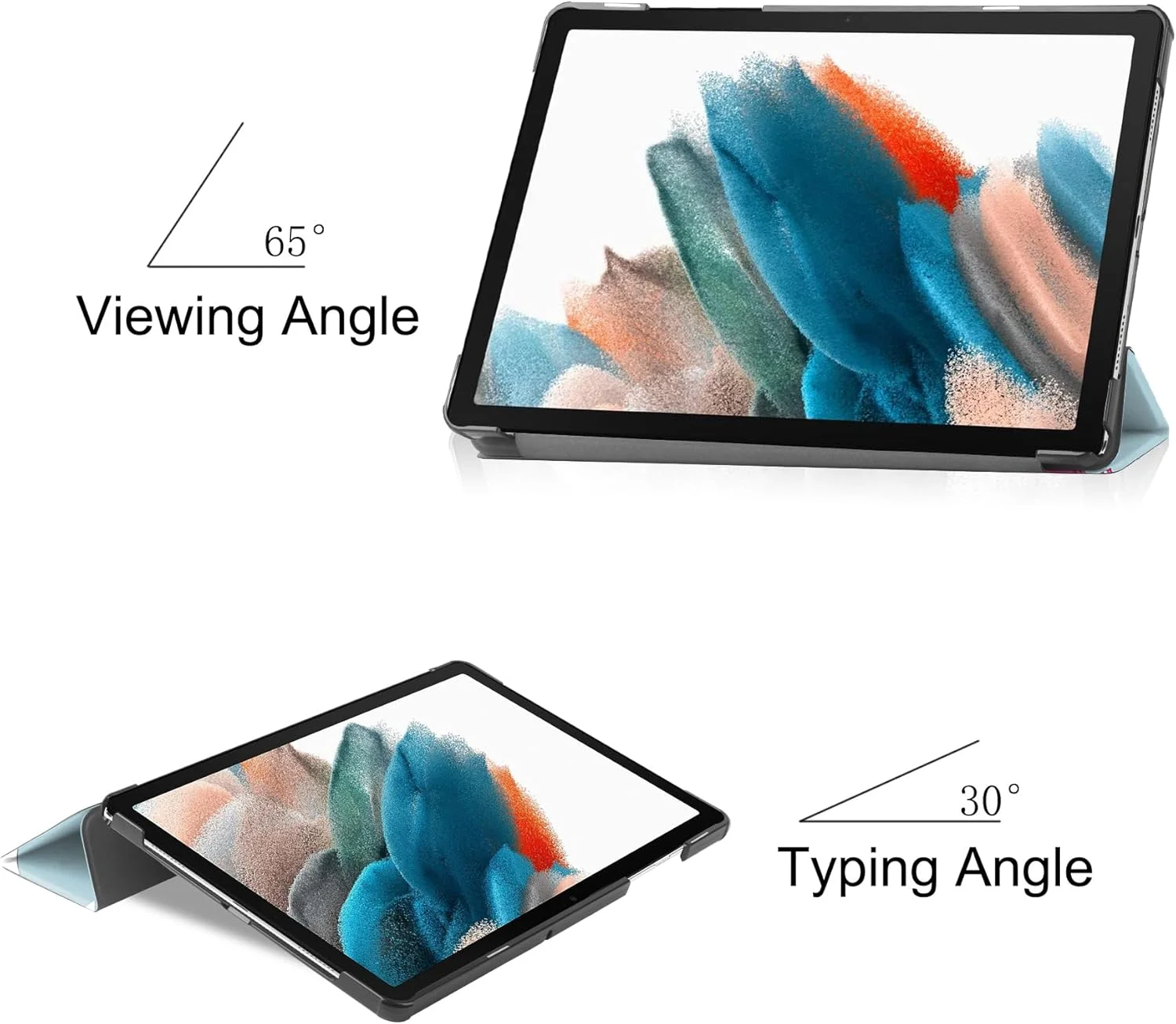 کیف تبلت SKEIDO مناسب برای تبلت سامسونگ گلکسی تب A9 سایز 8.7 اینچ (2023) مدل SM-X110/SM-115/SM-117، کاور محافظ تبلت فوق العاده باریک و سبک با قابلیت استند، ساخته شده از چرم PU با کیفیت عالی (طرح Unicorn)