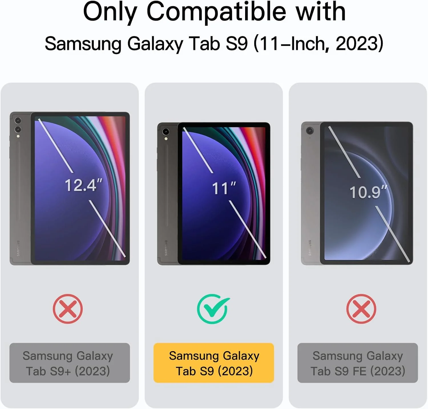 کاور تبلت JETech برای سامسونگ گلکسی تب S9 11 اینچی، کاور محافظ تبلت سه تایی با پشت شفاف، پشتیبانی از شارژ قلم S Pen، بیدار/خواب خودکار (مشکی گرافیتی)