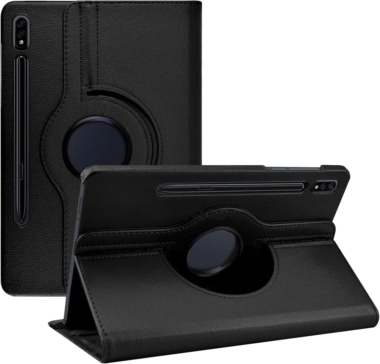 کاور محافظ لوکیون سازگار با تبلت سامسونگ Tab S10 Ultra (نسخه 14.6 اینچی 2024)، کاور چرمی چند منظوره با استند چرخان، ضد ضربه، حالت خواب/بیدار خودکار (مشکی)