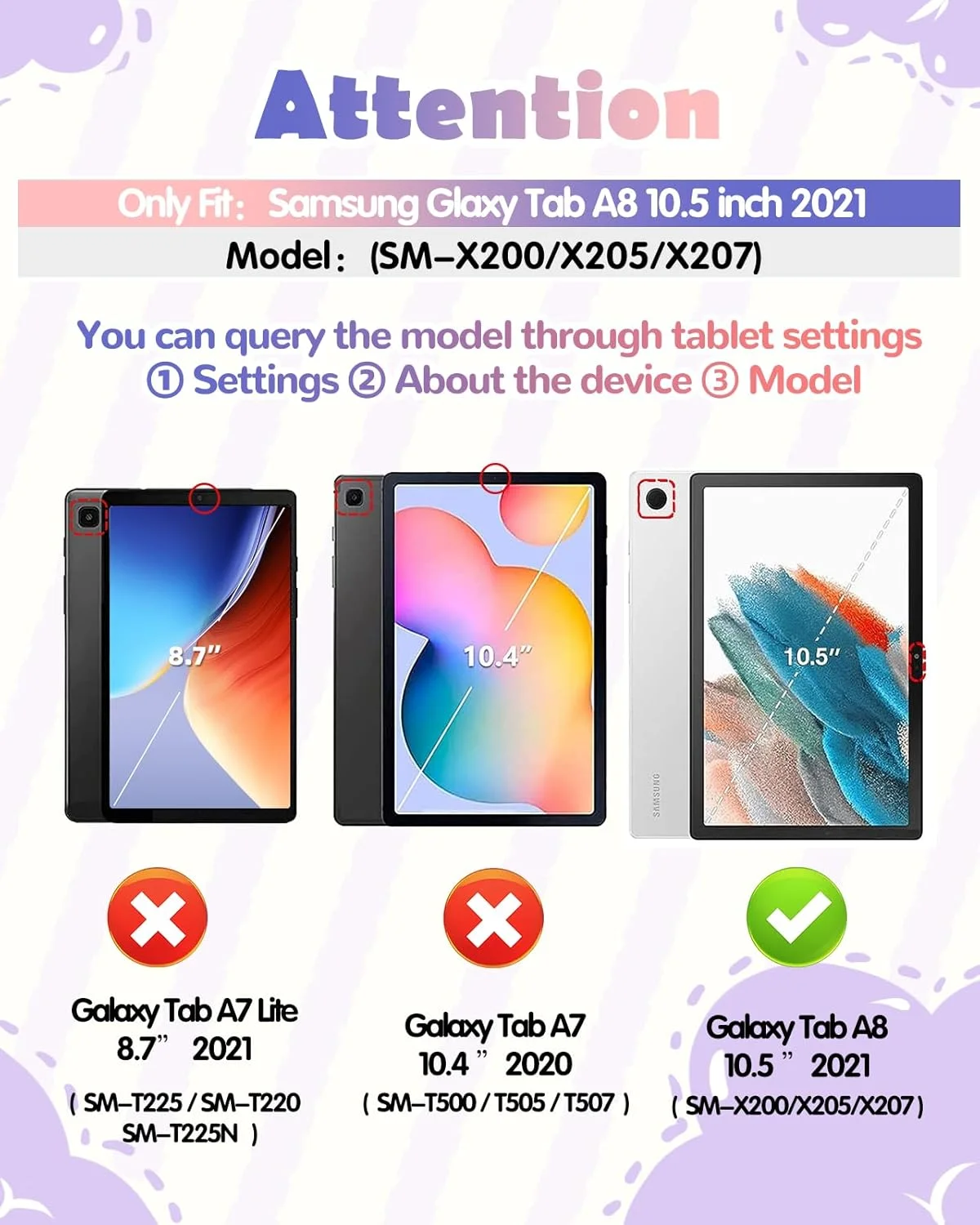 کاور گورگیتات مناسب برای تبلت گلکسی تب A8 دخترانه - کاور تب A8 2021 با جای مداد، دسته، پایه و بند شانه، طرح کارتونی زیبا و دخترانه، کاور تبلت A8 برای سامسونگ گلکسی تب A8 10.5 اینچ