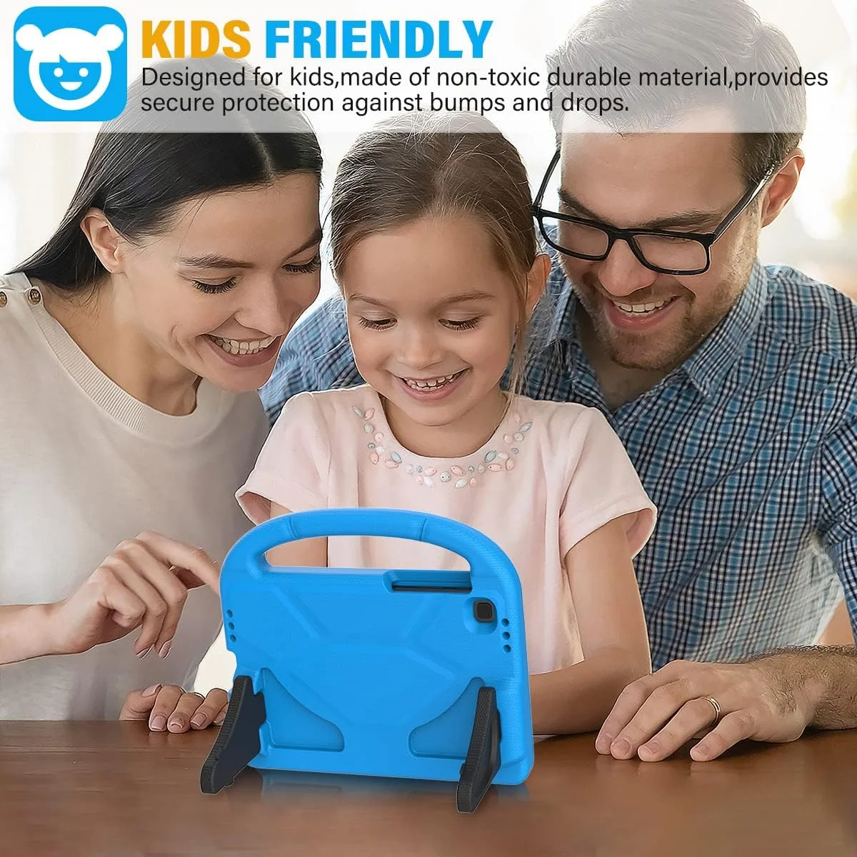 کیف کودکانه SUPLIK برای تبلت سامسونگ گلکسی تب A9 8.7 اینچ 2023 / تب A7 لایت 2021 8.7 اینچی، دارای محافظ صفحه نمایش داخلی، روکش محافظ بادوام، ضد ضربه، سبک وزن و دارای دسته و پایه، آبی