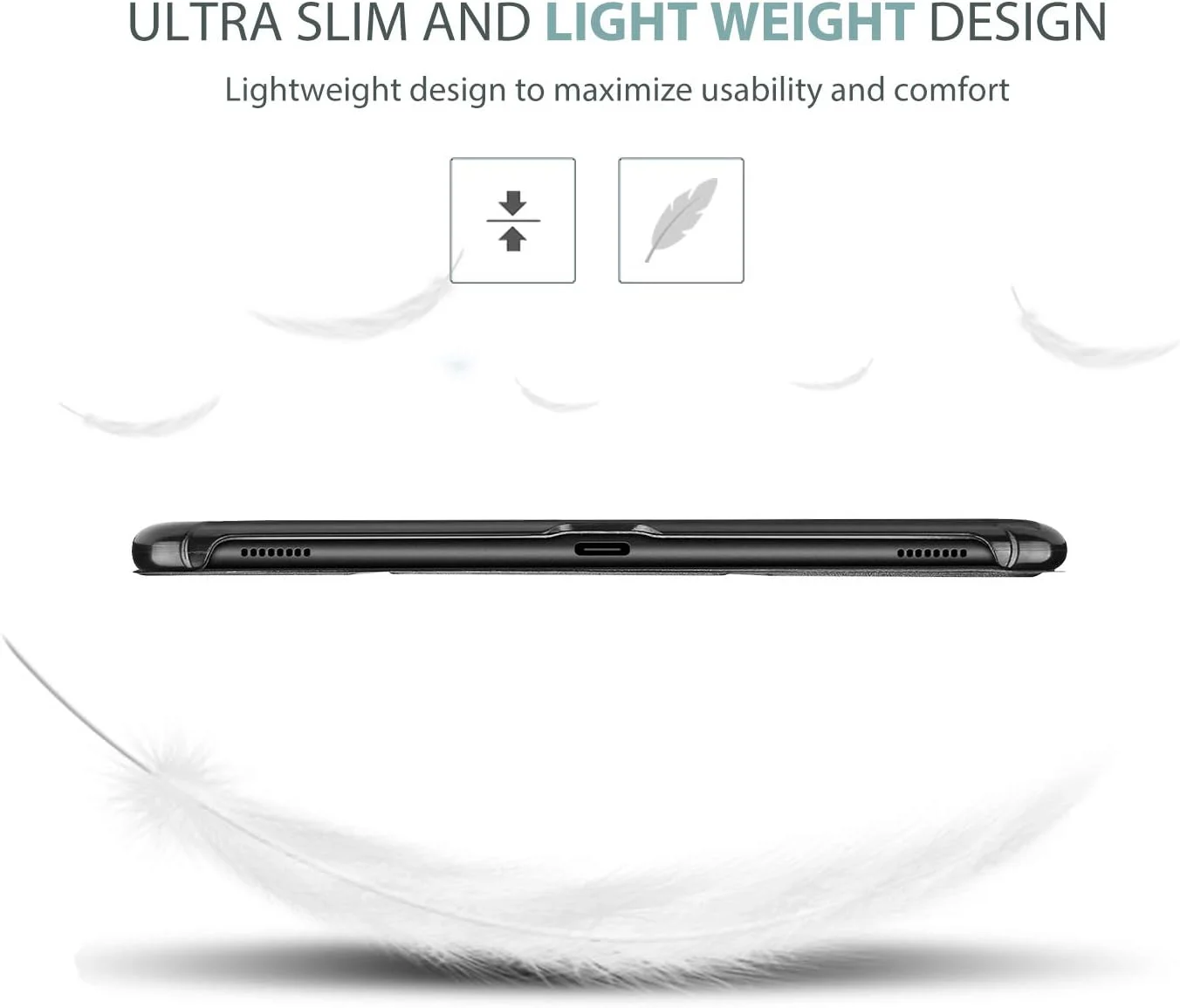 کاور محافظ باریک و سبک ProCase با قابلیت استند برای تبلت سامسونگ گلکسی تب A 10.5 اینچ (مدل T590 T595 T597) نسخه 2018 - مشکی