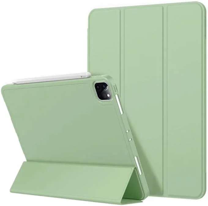 کیف تبلت لوکس نکست استور سازگار با Samsung Galaxy S7/S8/S9/S9 FE، کاور باریک و سبک با عملکرد بیدار/خواب خودکار، پایه چند زاویه ای، کاور محافظ سیلیکونی. (سبز)